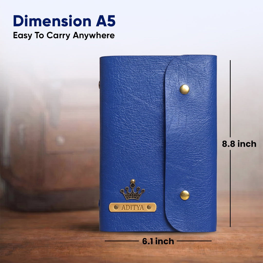 Personalised Button Diary - Blue
