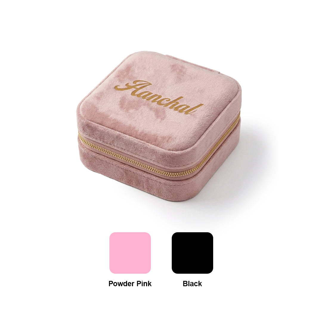 Travel Jewellery Box | Compact & Stylish Organizer - Velvet Pink