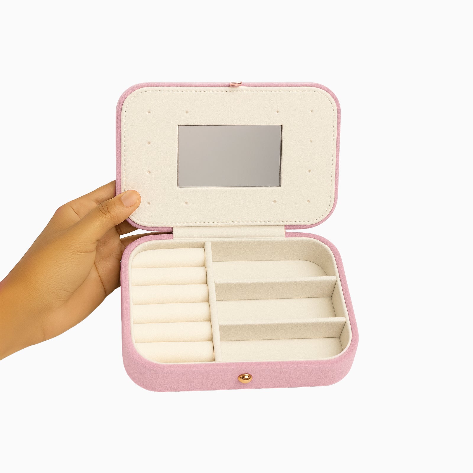 Floral Personalized Travel Jewellery Organizer – Baby Pink