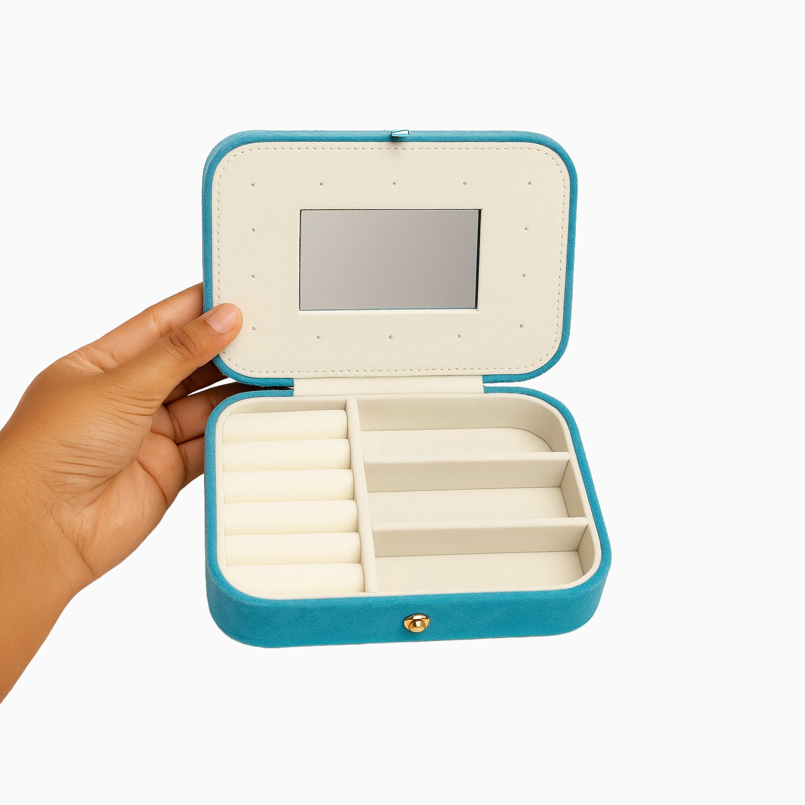 Luxe Jewellery Case – Personalized Velvet Organiser - Turquoise