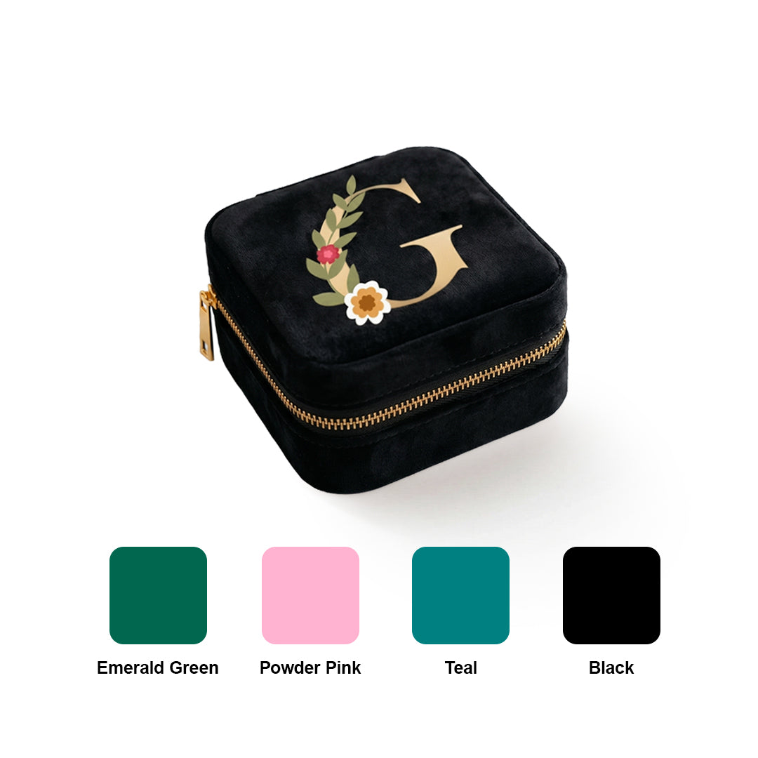 Velvet Travel Jewellery Box | Compact & Stylish Organizer - Black