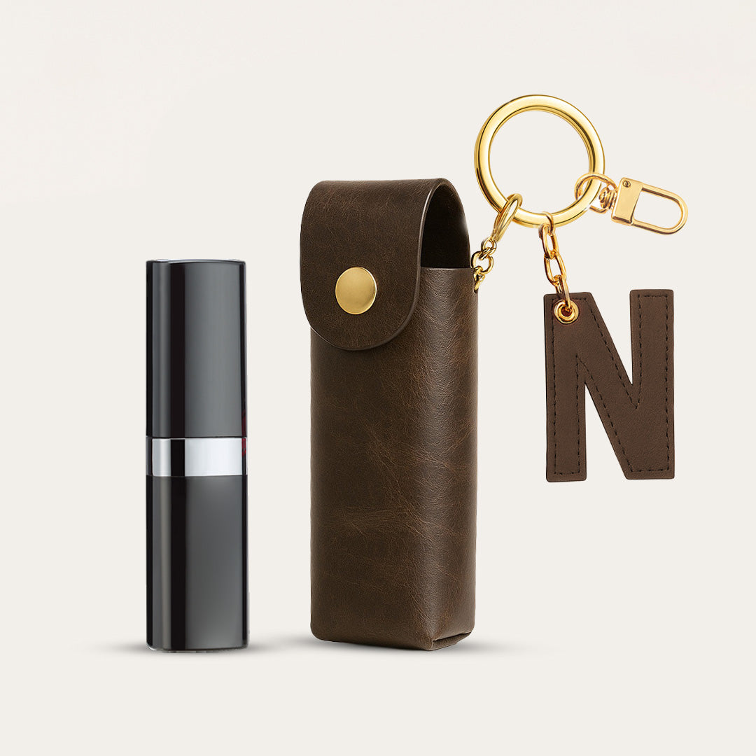 Personalised Lipstick Keychain - Dark Brown