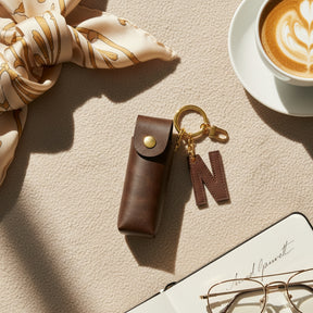 Personalised Lipstick Keychain - Dark Brown