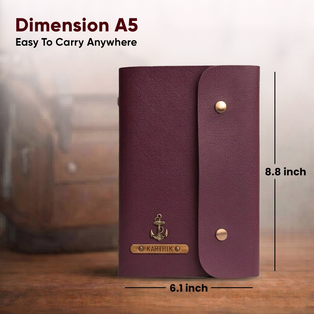 Personalised Button Diary - Wine