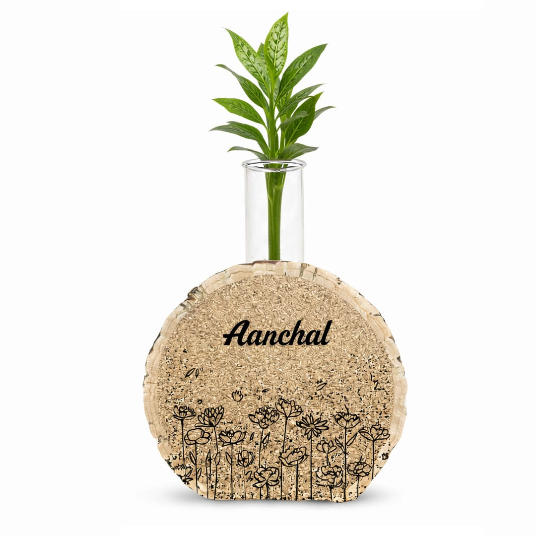 Personalised Cork Desk Planter - Floral