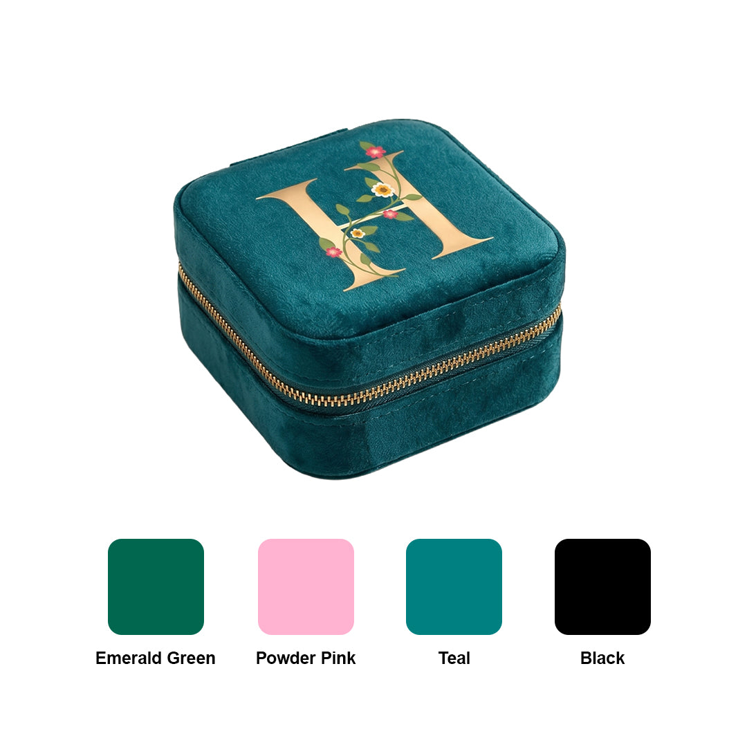Velvet Travel Jewellery Box | Compact & Stylish Organizer - Teal