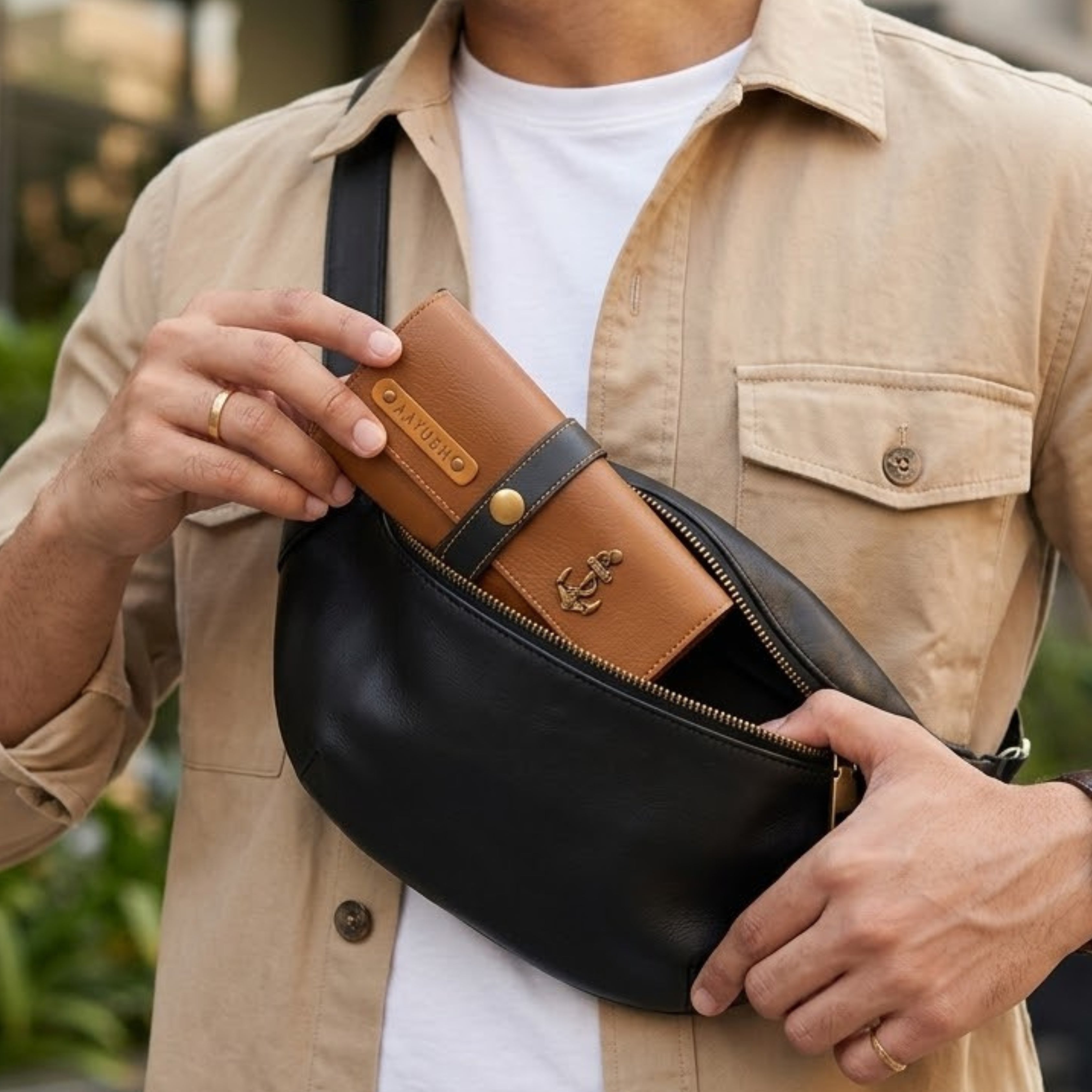 Eyewear Case With Strap - Tan