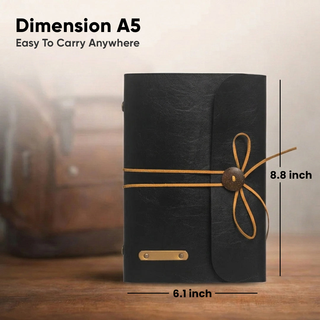 Personalised Thread Diary - Black