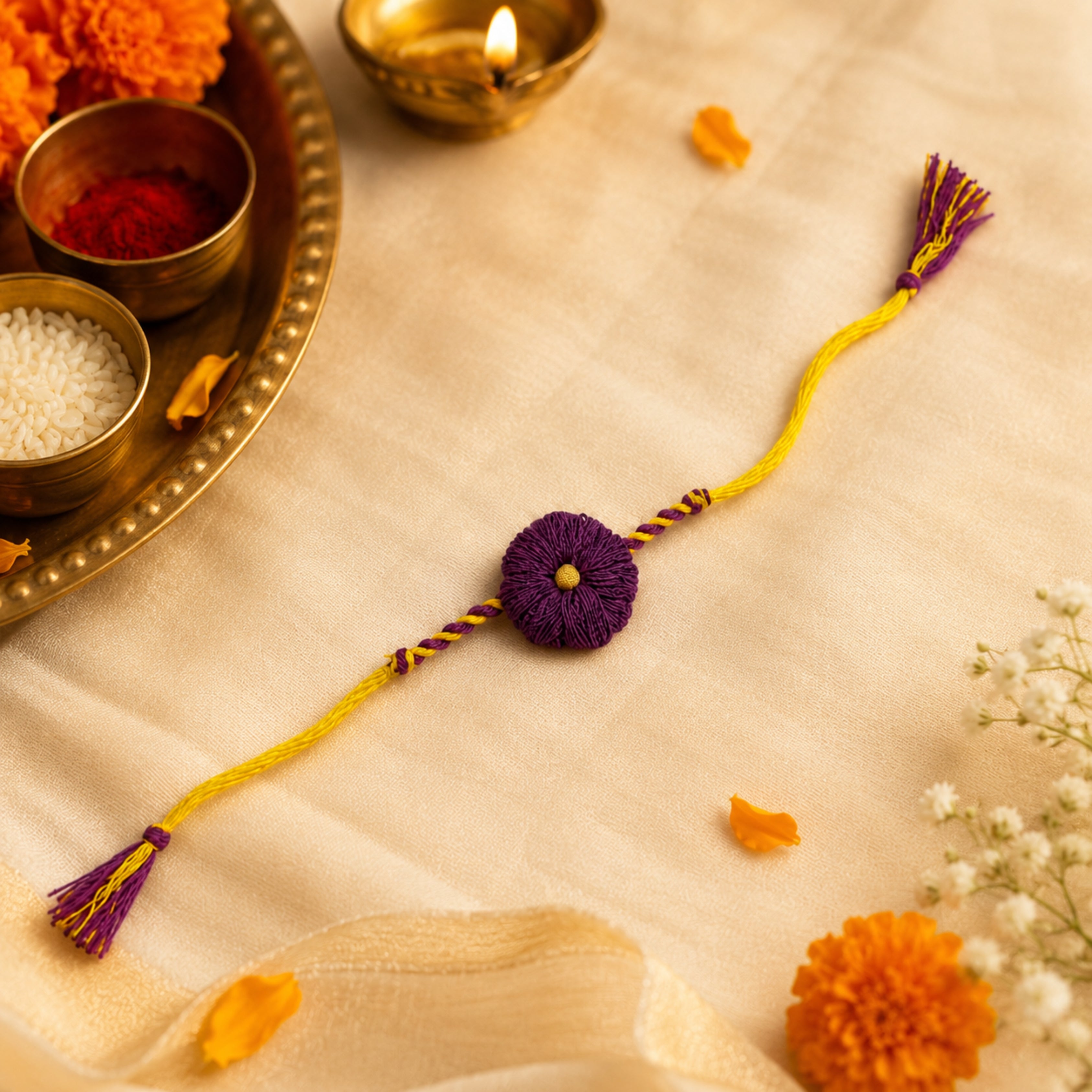 Raksha & Roots - Plantable Seed Rakhi - Lilac - Ladyfinger