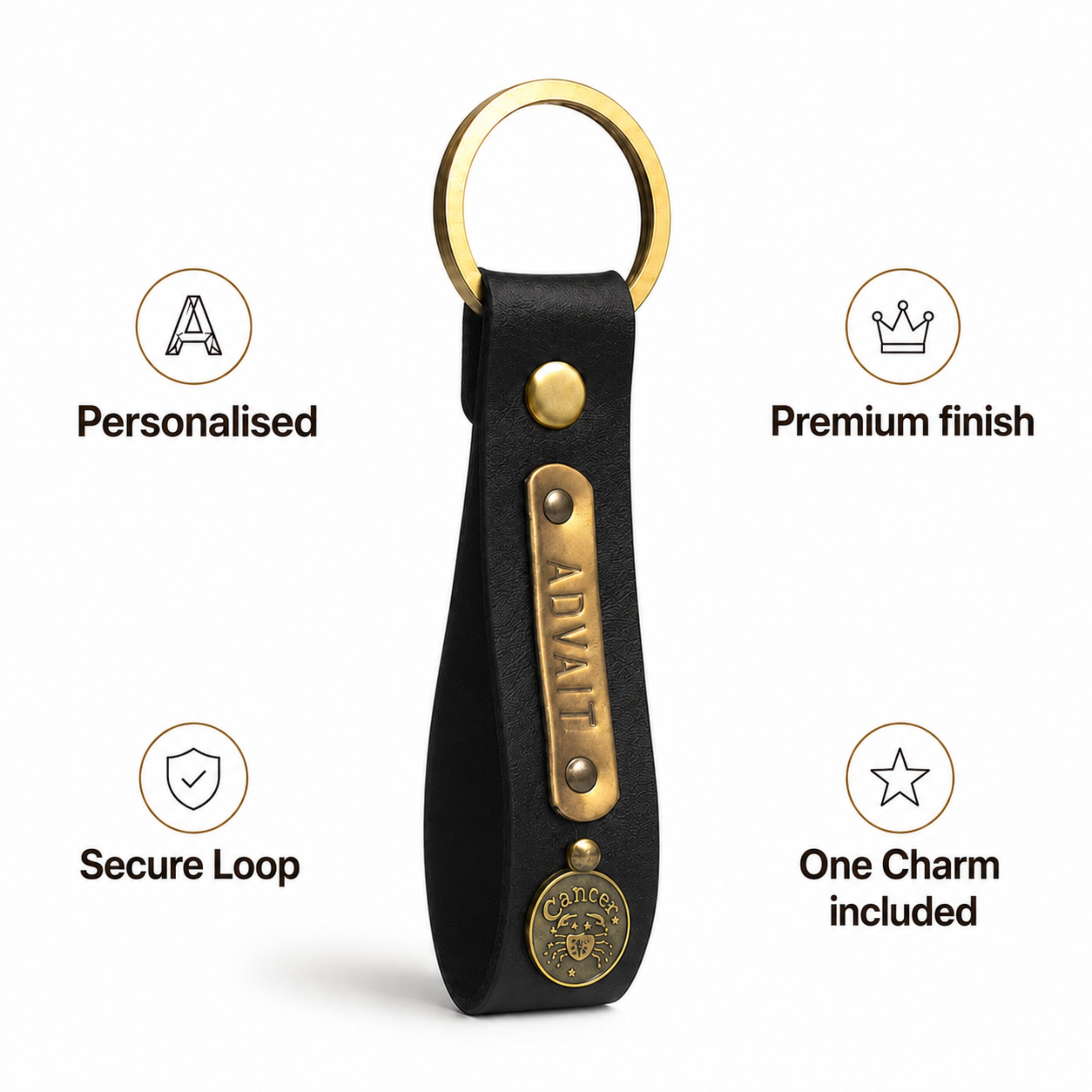Personalized Keychain - Black