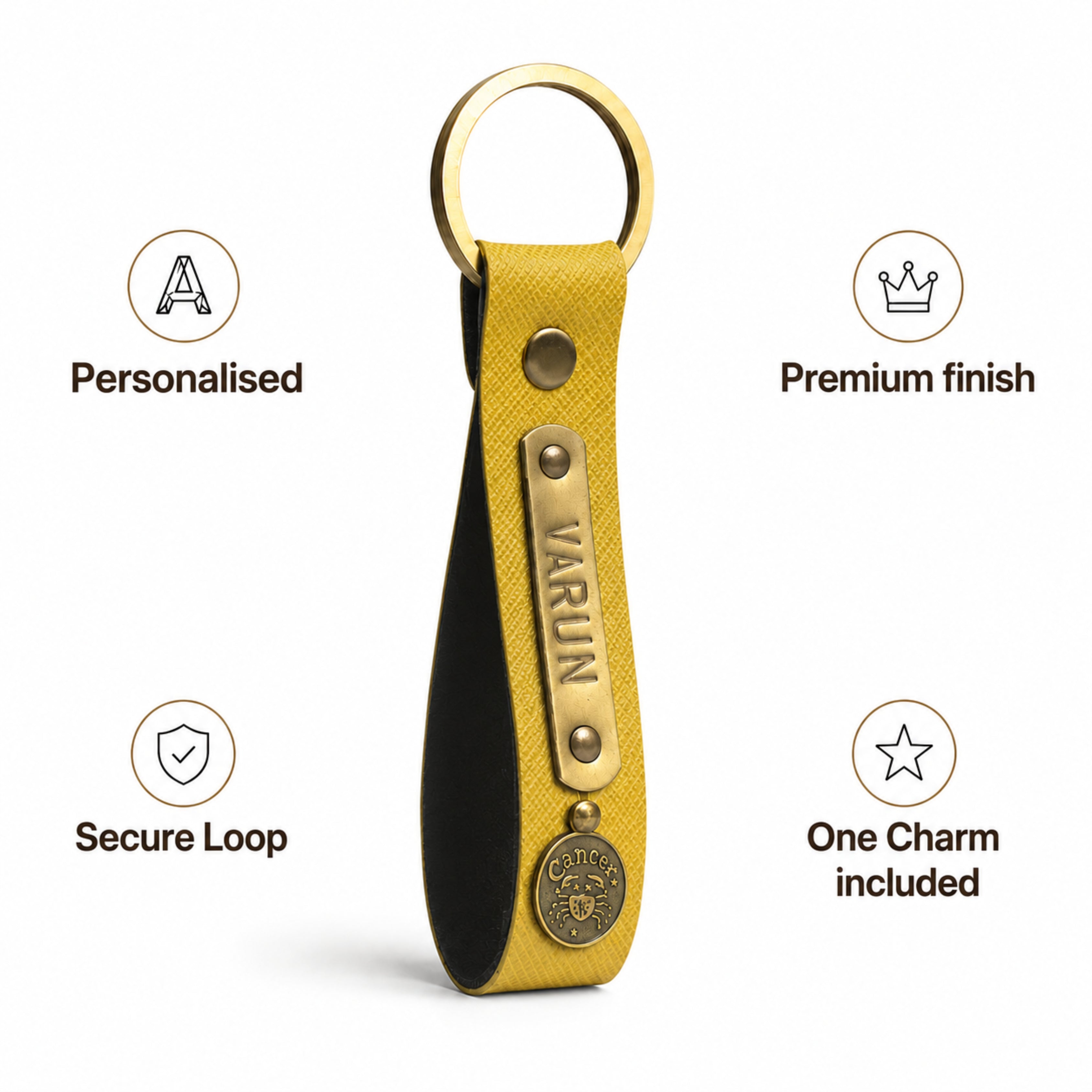 Personalized Keychain - Chrome Yellow