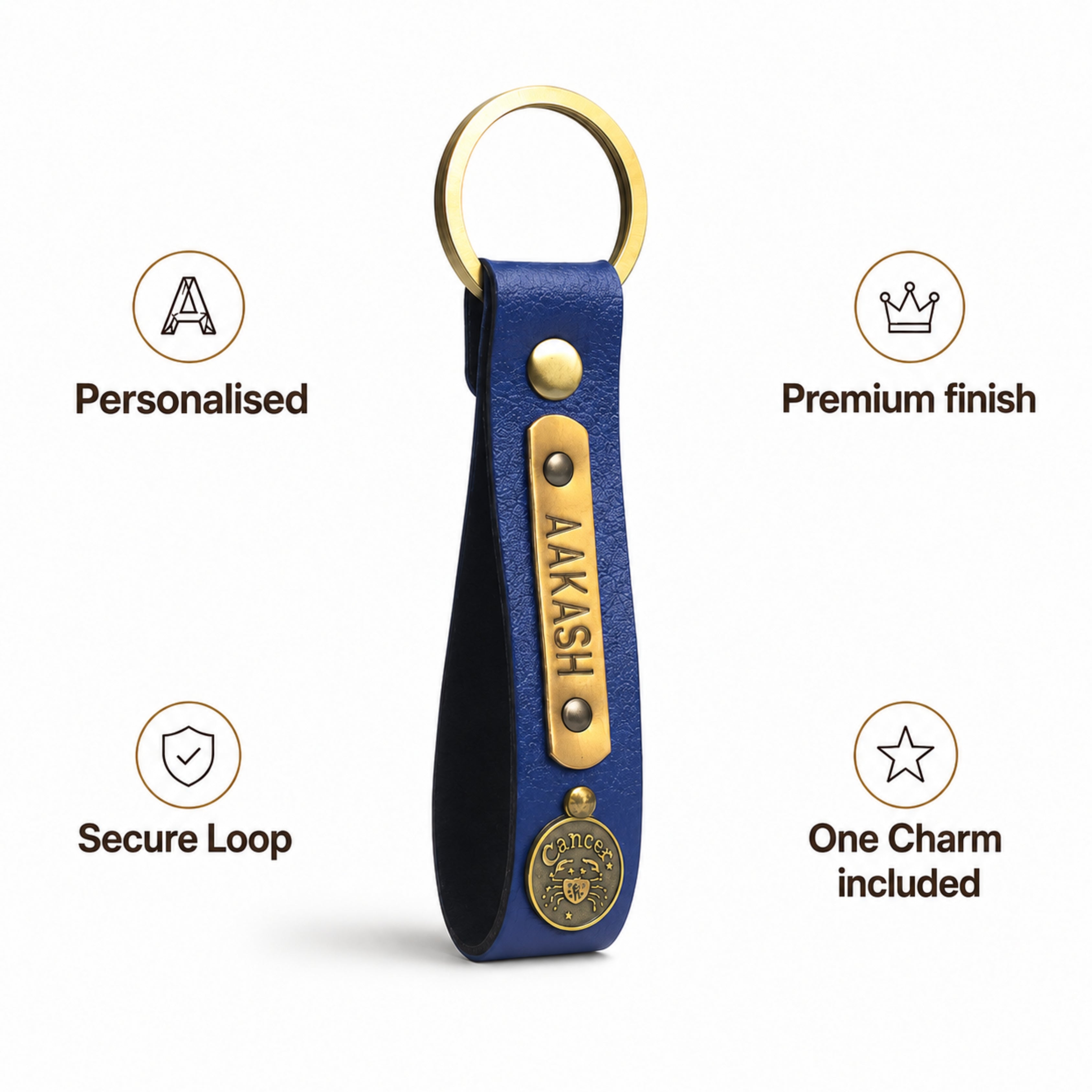 Personalized Keychain - Dark Blue