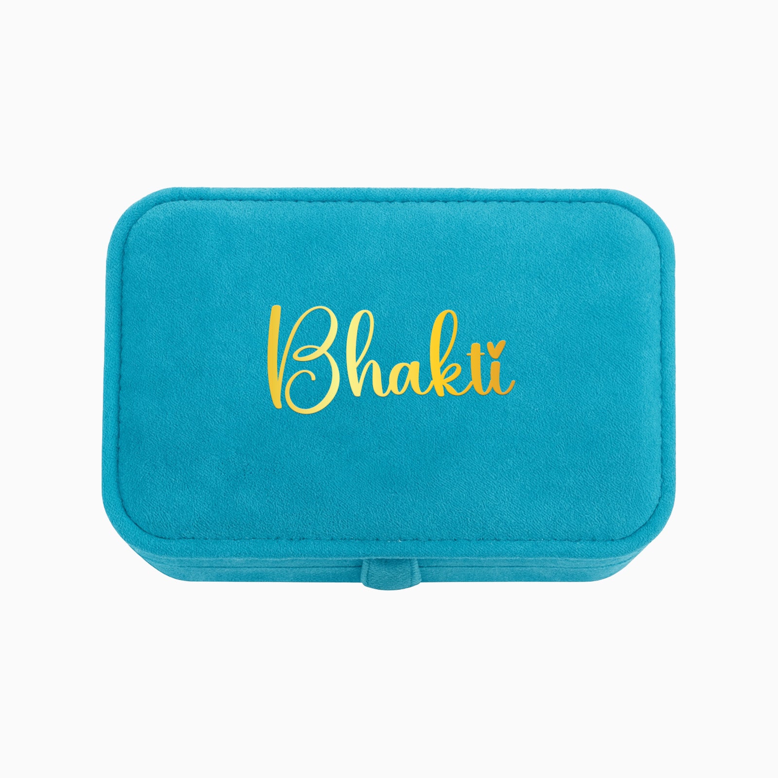 Luxe Jewellery Case – Personalized Velvet Organiser - Turquoise