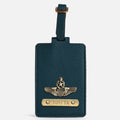 Personalised Leather Large Luggage/Baggage Tag - Blue