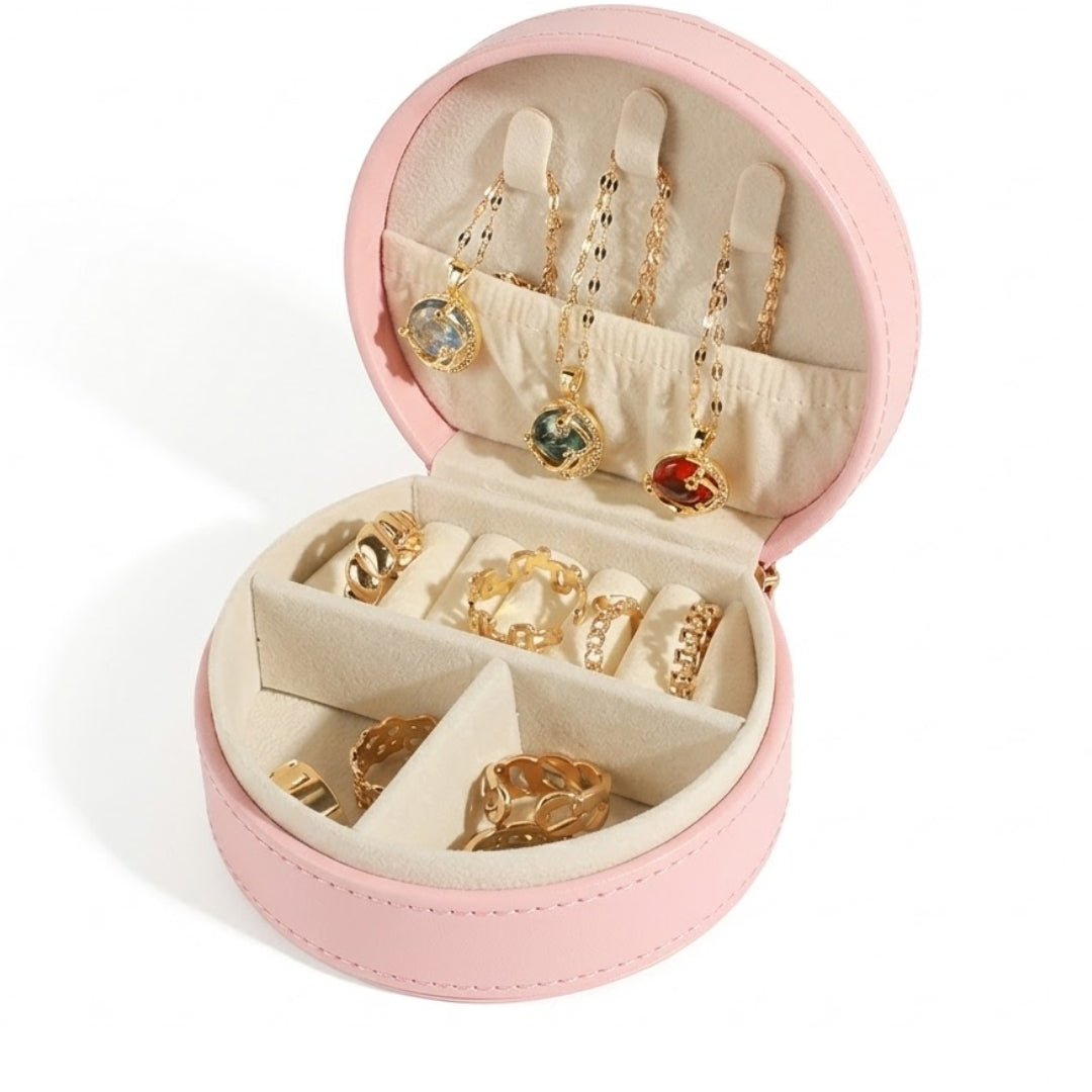 Stella Travel Jewellery Box | Compact & Stylish Organizer- Pink