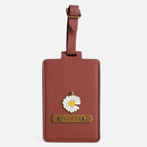 Personalised Leather Large Luggage/Baggage Tag - Misty Rose Offer
