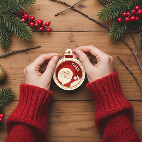Personalised Christmas Ornament - Cute Santa