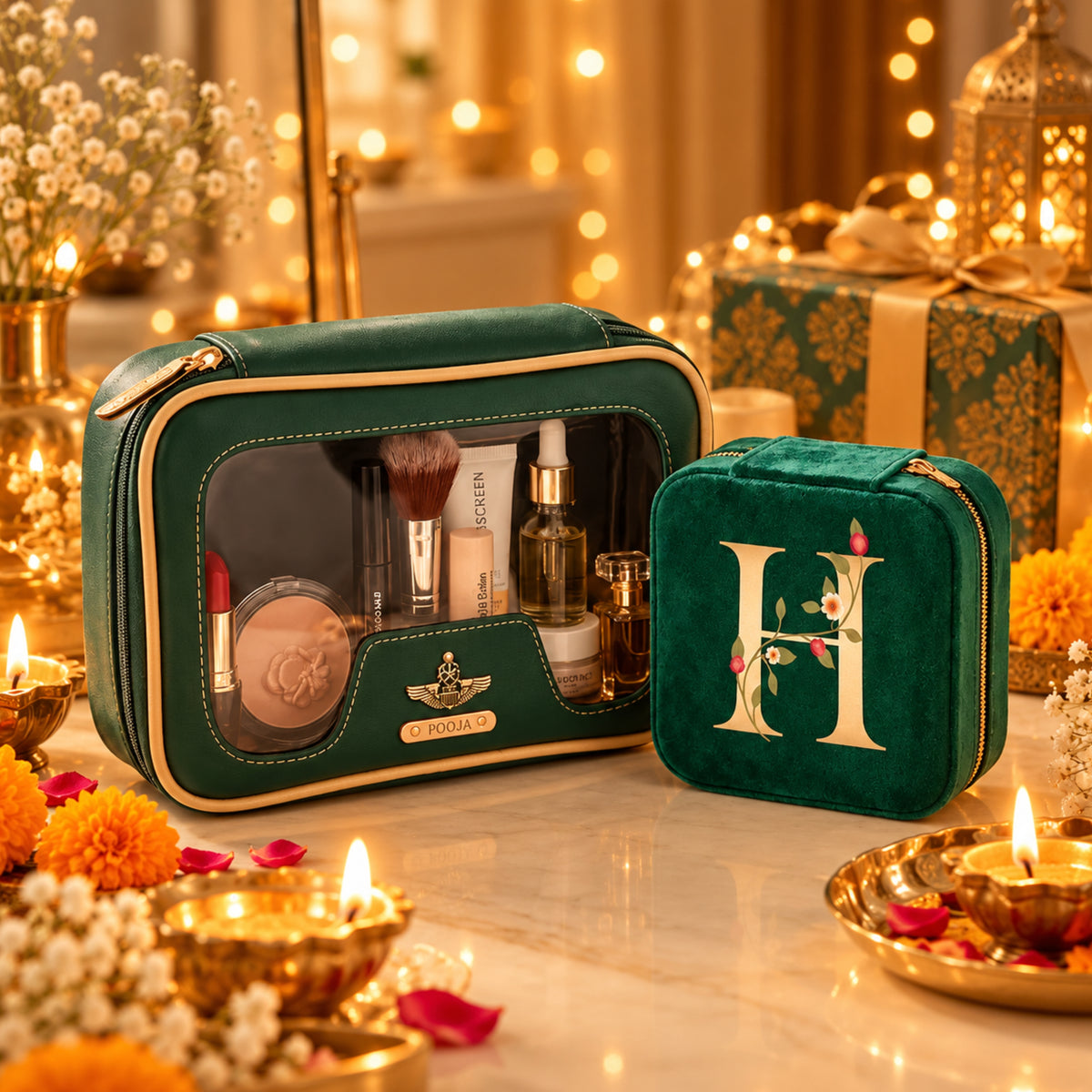 The Beauty & Bling Hamper | Emerald Green