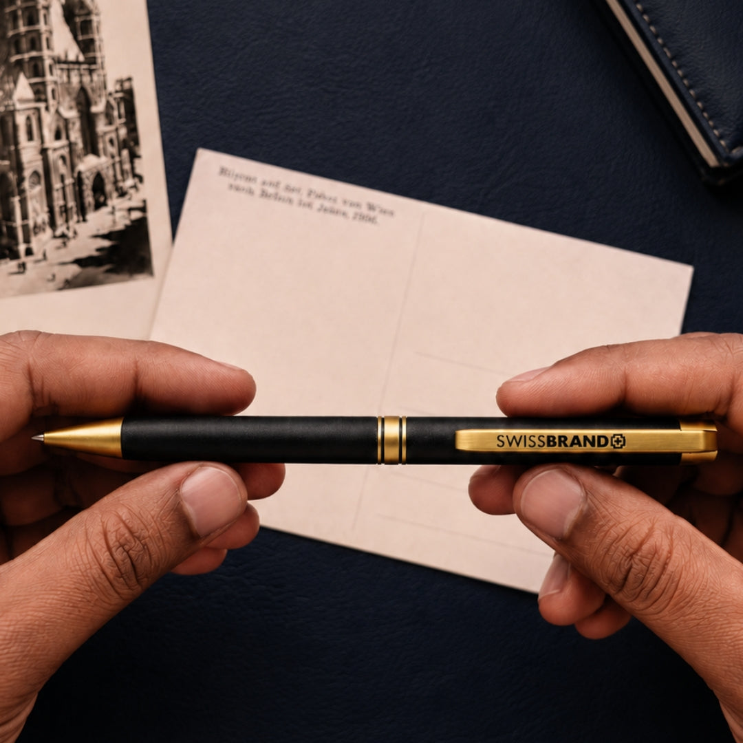 SWISSBRAND Pen- Black Matte with Gold Trim