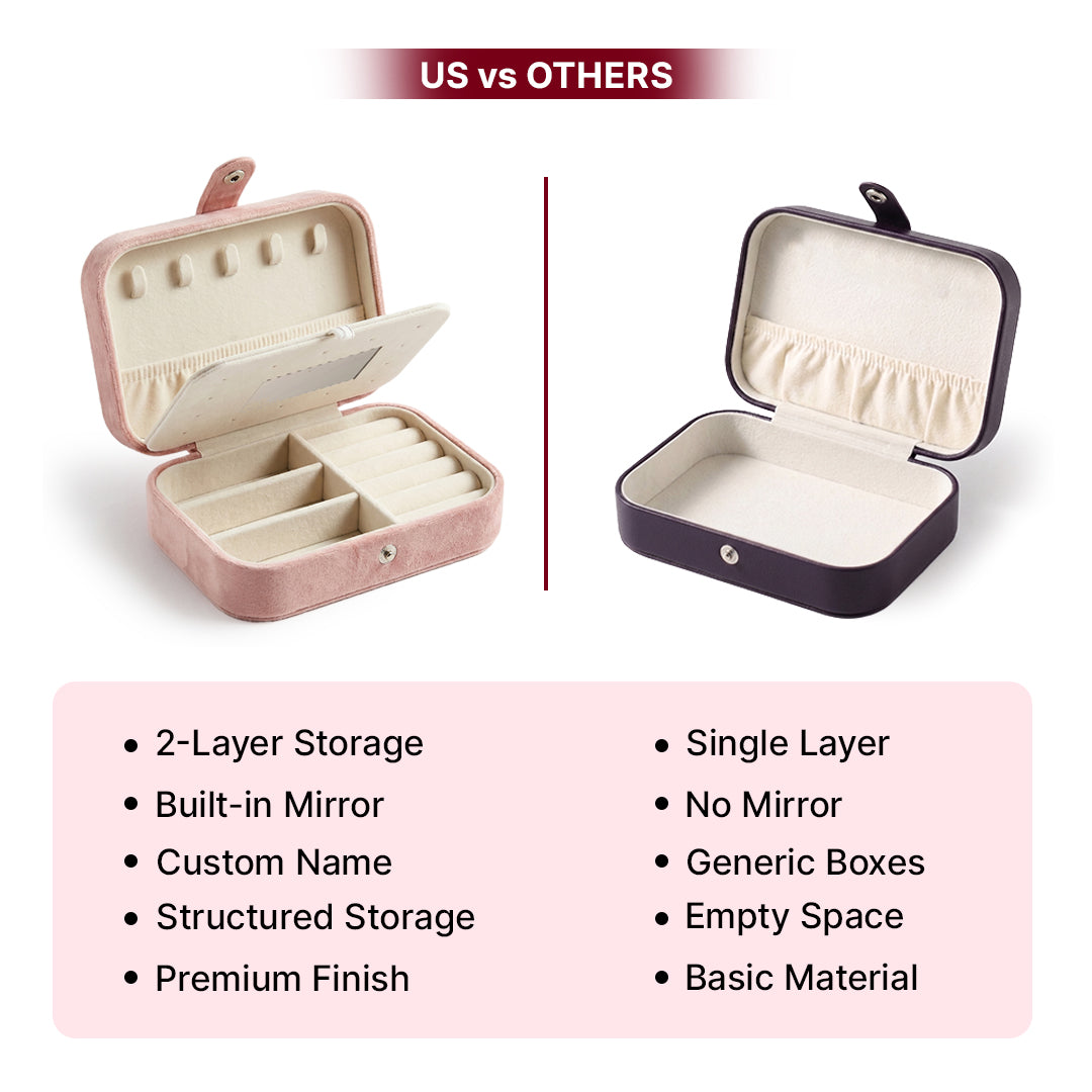 Floral Personalized Travel Jewellery Organizer – Baby Pink