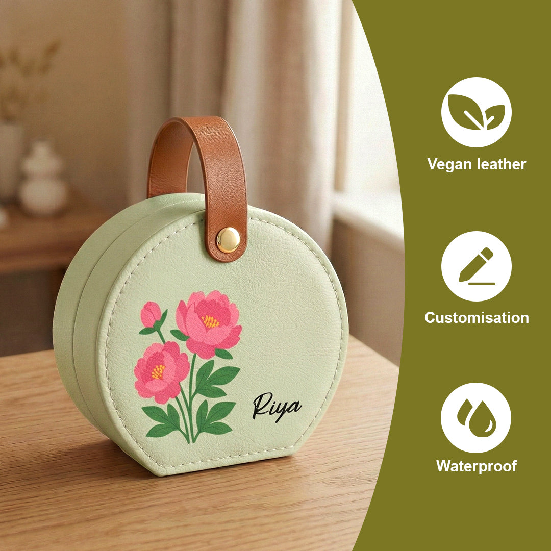 Stella Travel Jewellery Box | Compact & Stylish Organizer- Light Green
