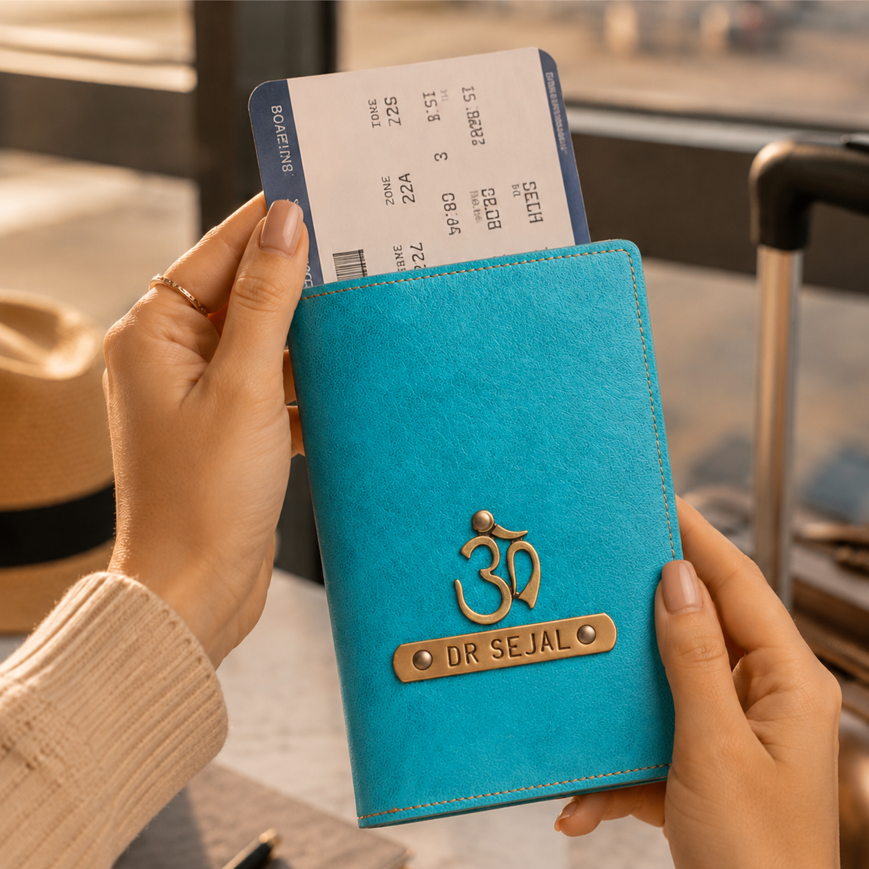 Personalized Passport Cover - Light Blue