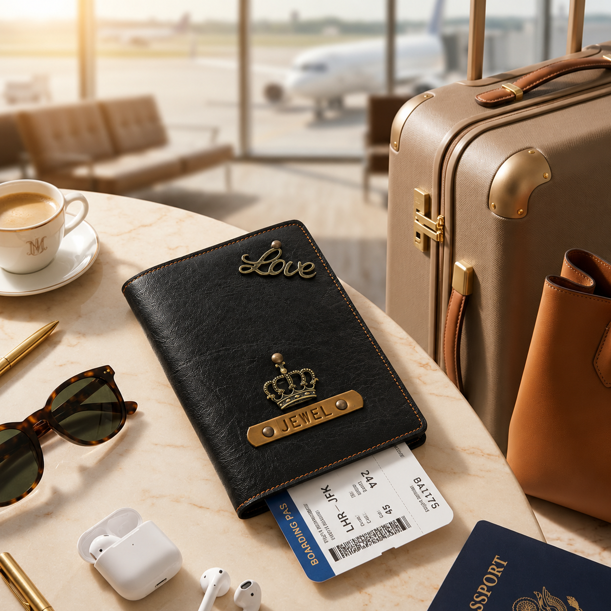 Personalized Passport Cover - Black