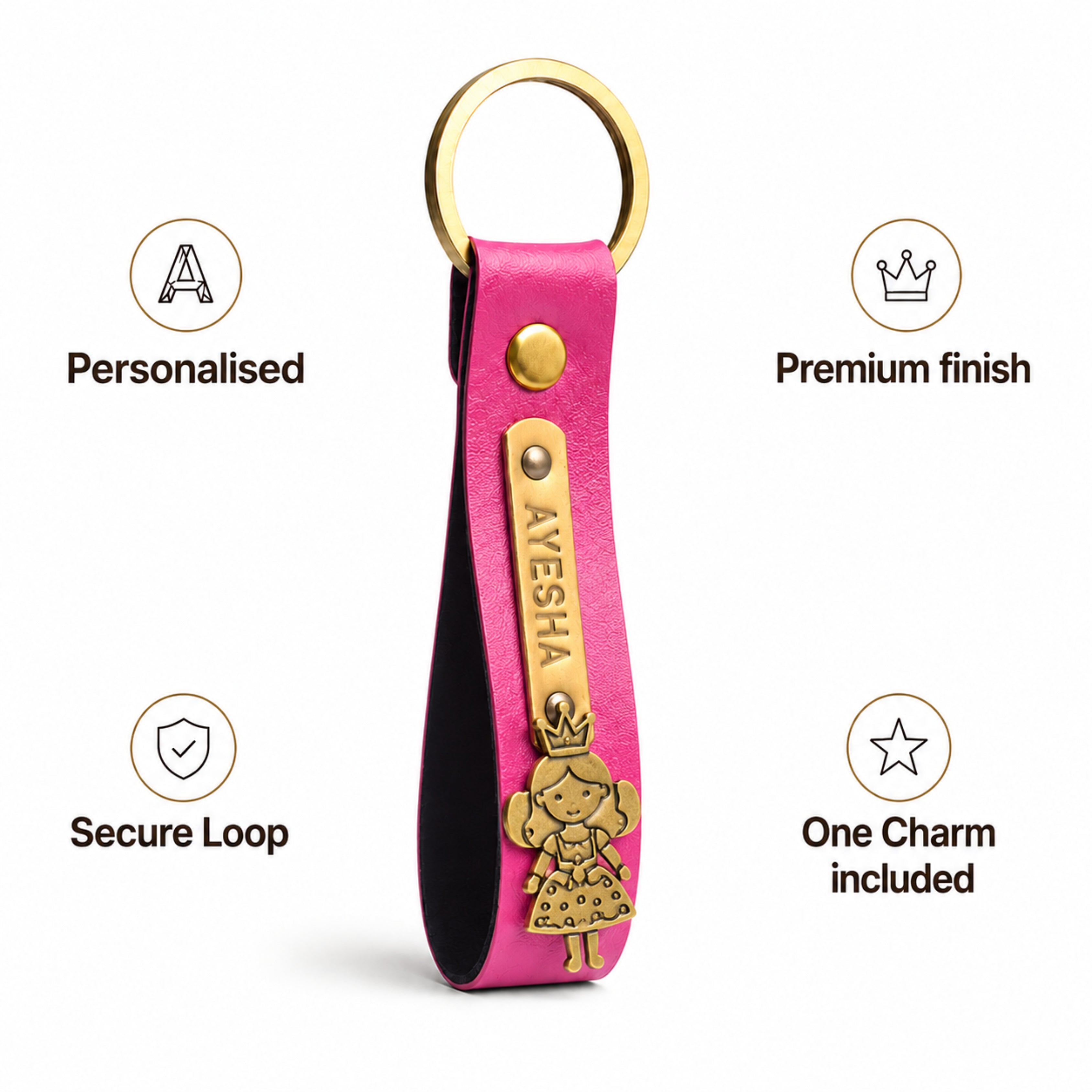 Personalized Keychain - Dark Pink