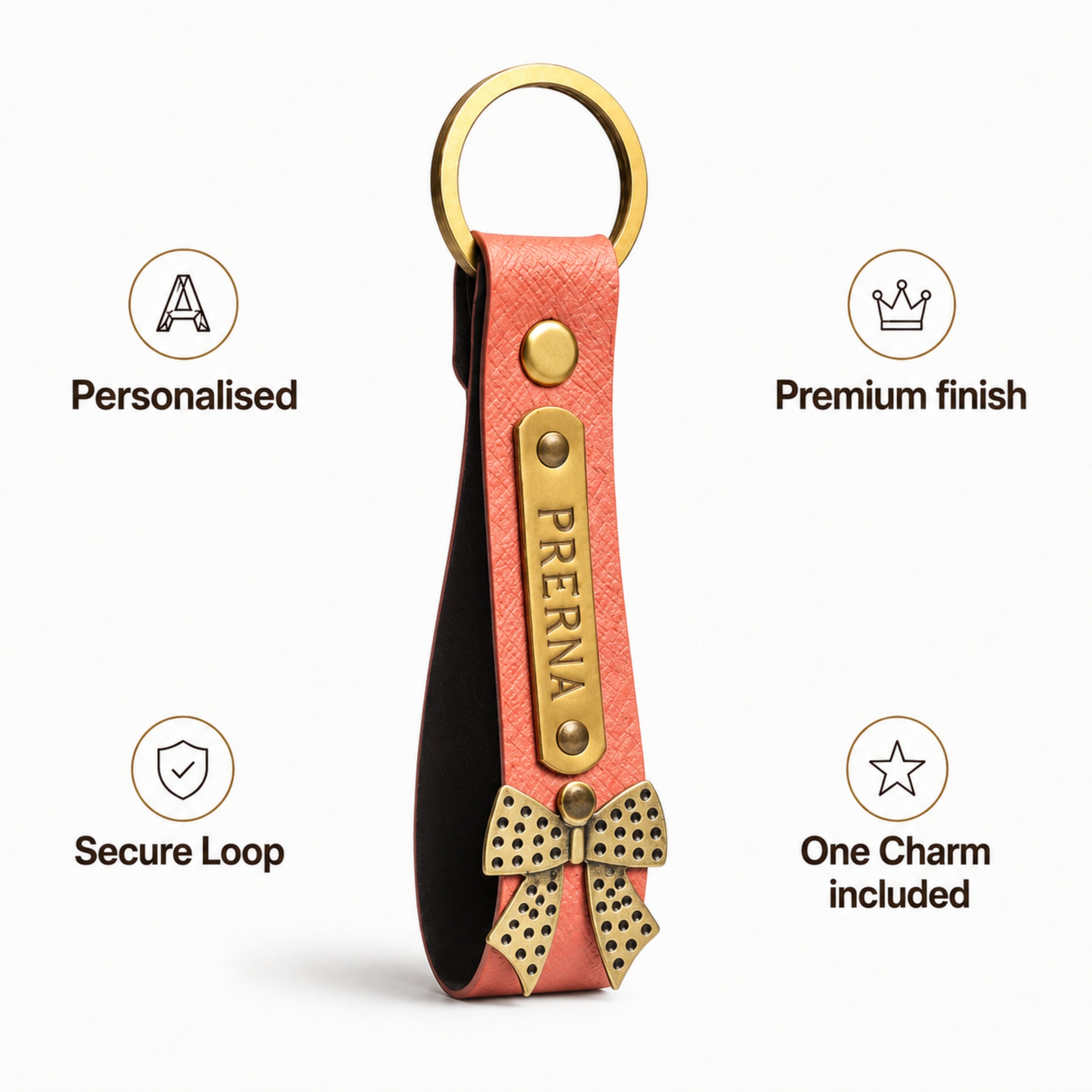Personalized Keychain - Peach