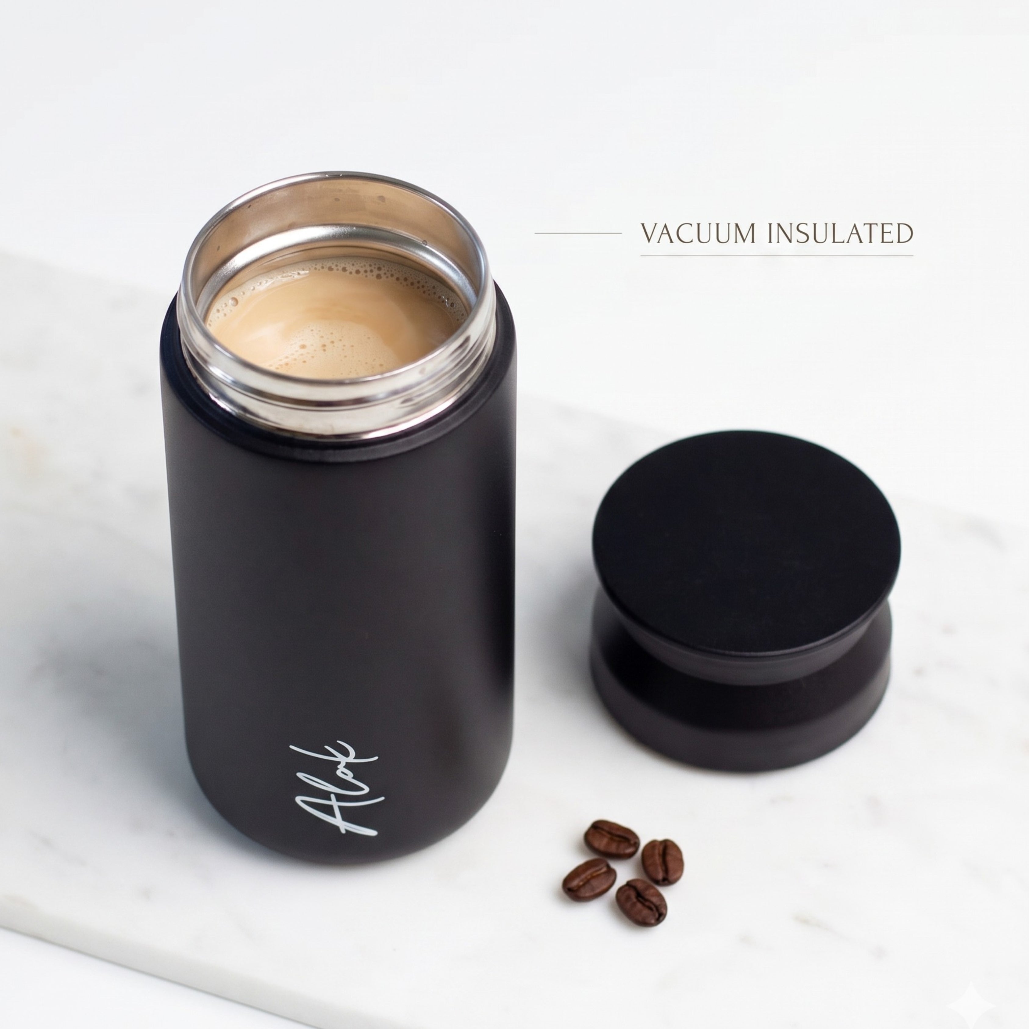 Personalised Black Insulated Coffee Tumbler