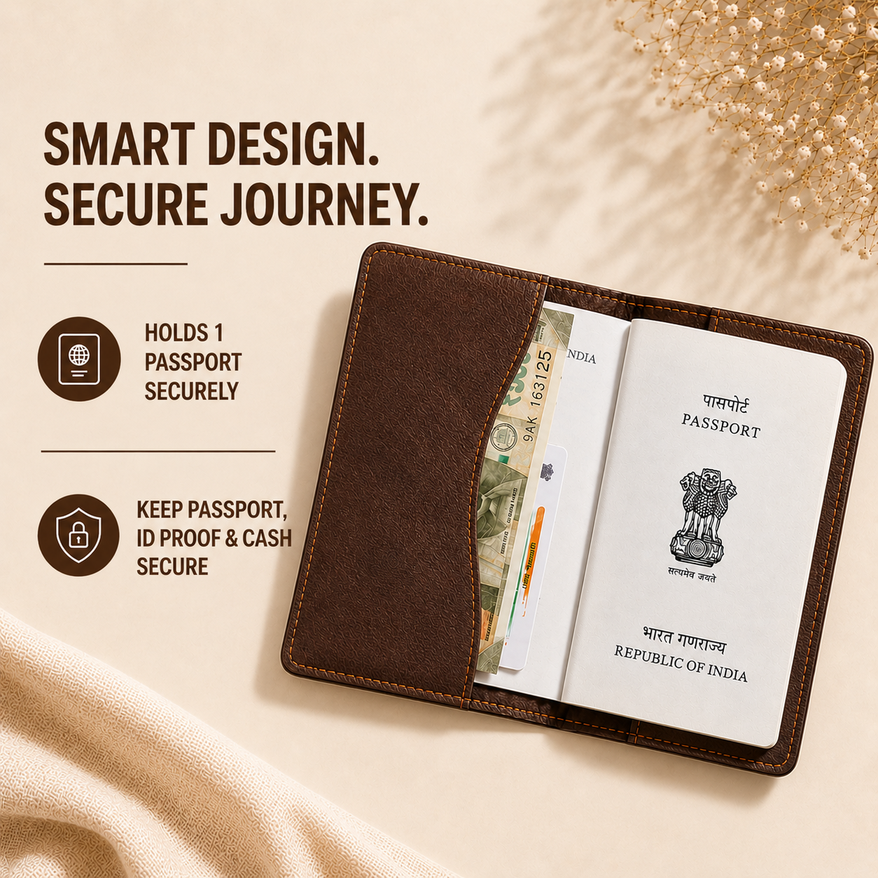 Personalized Passport Cover - Dark Brown