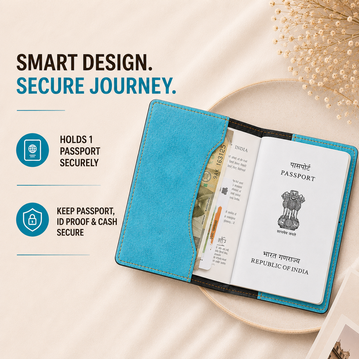 Personalized Passport Cover - Light Blue