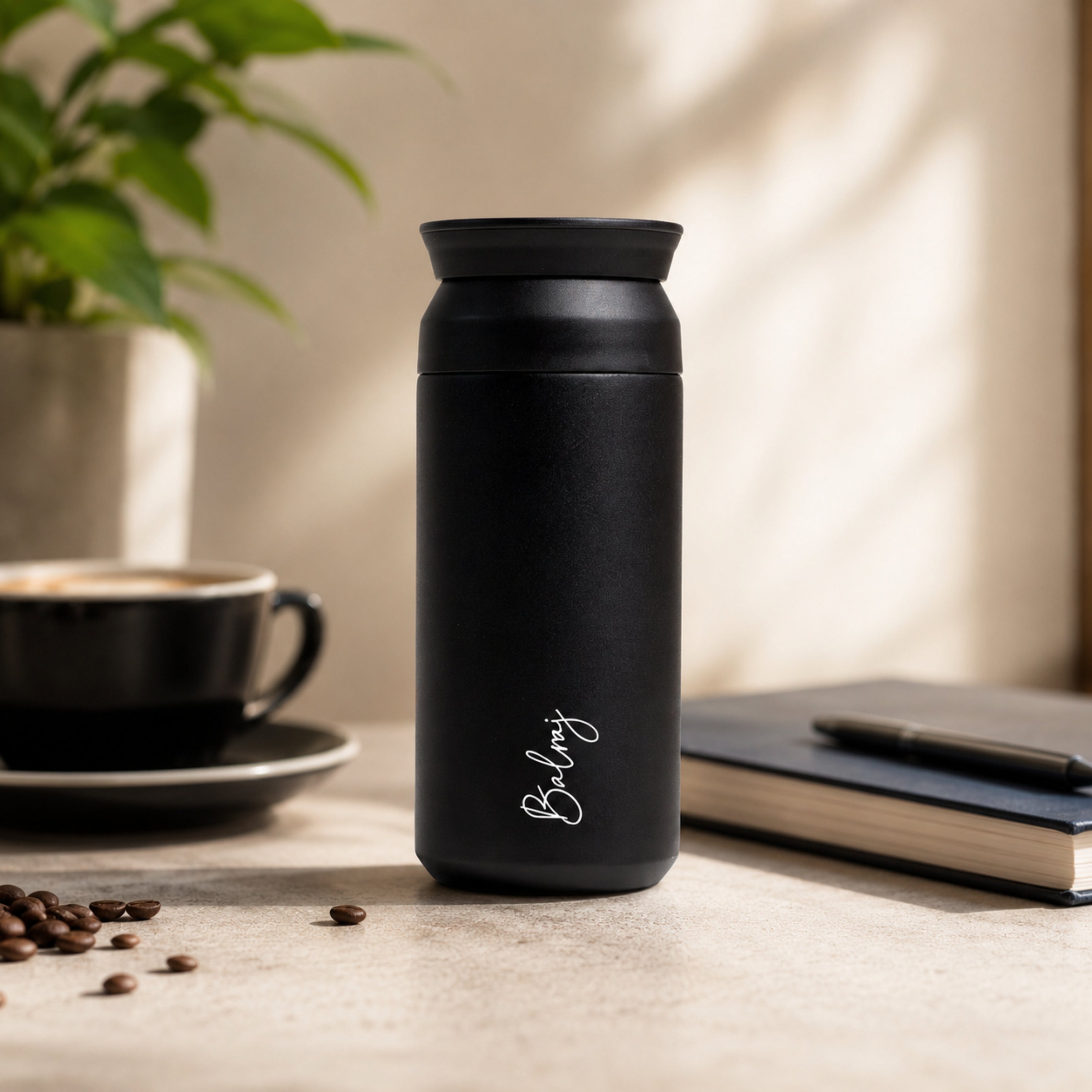 Personalised Black Insulated Coffee Tumbler