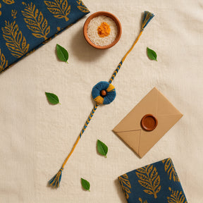 Raksha & Roots - Plantable Seed Rakhi - Yellow & Blue - Amaltash Seed