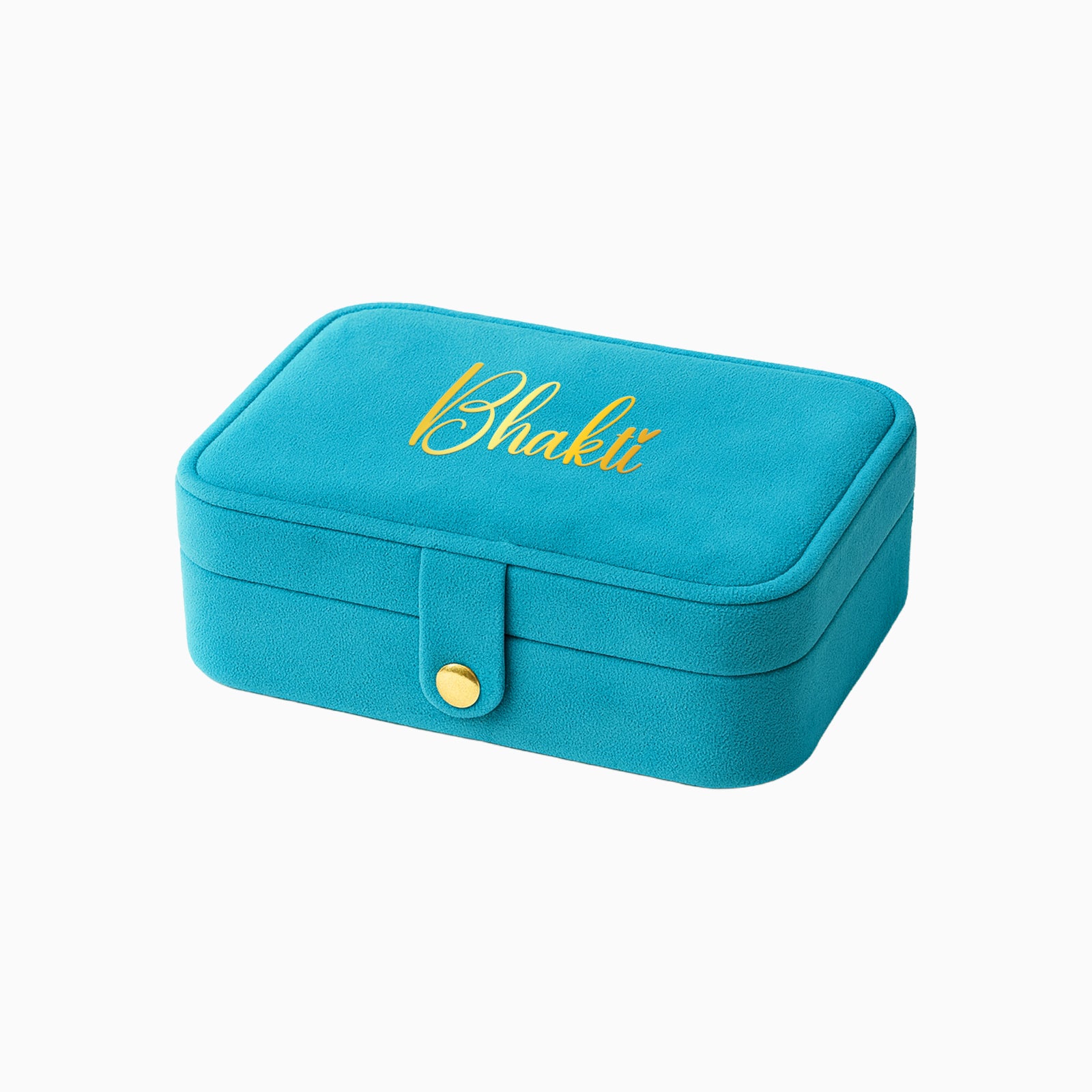Luxe Jewellery Case – Personalized Velvet Organiser - Turquoise