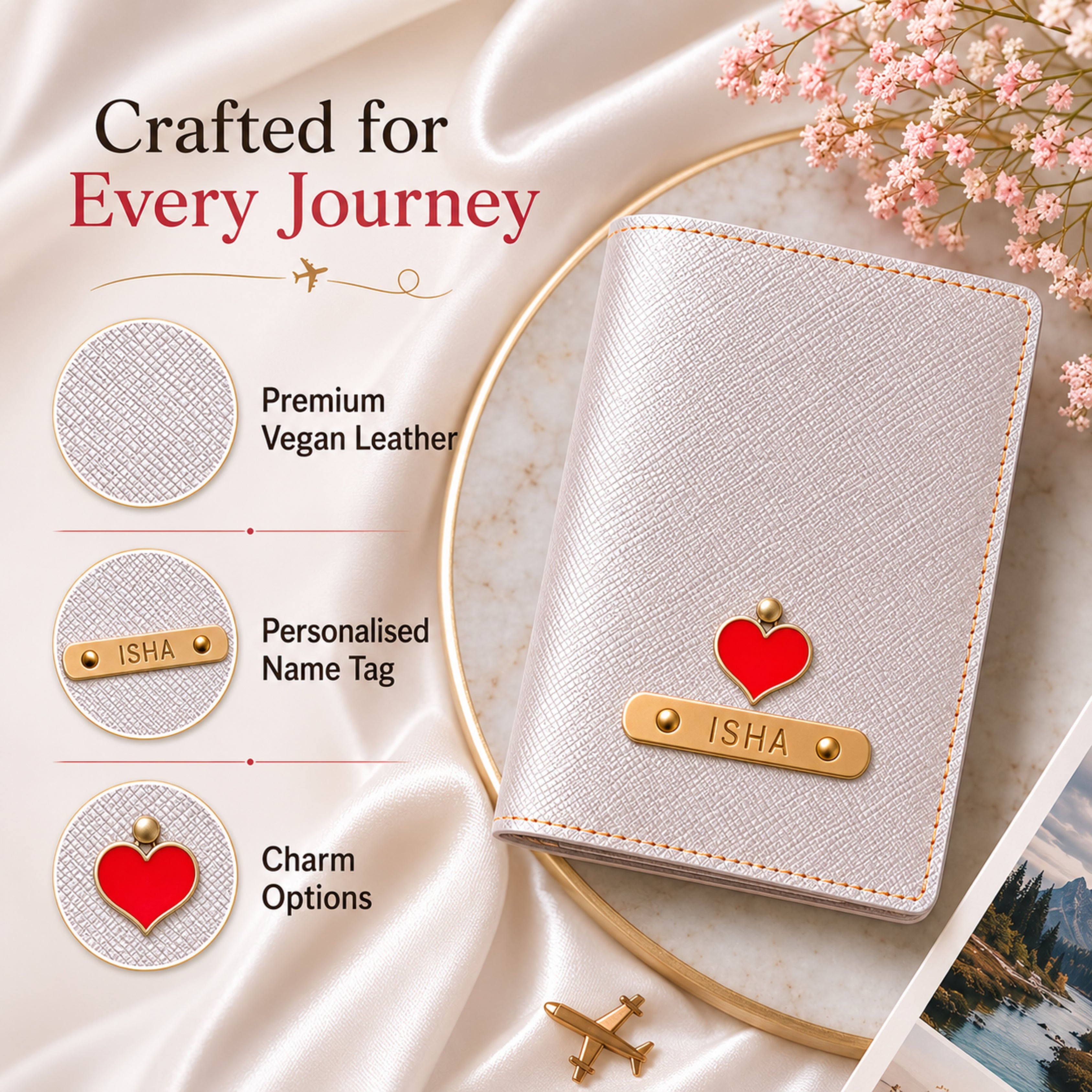 Personalized Passport Cover - Rose Gold