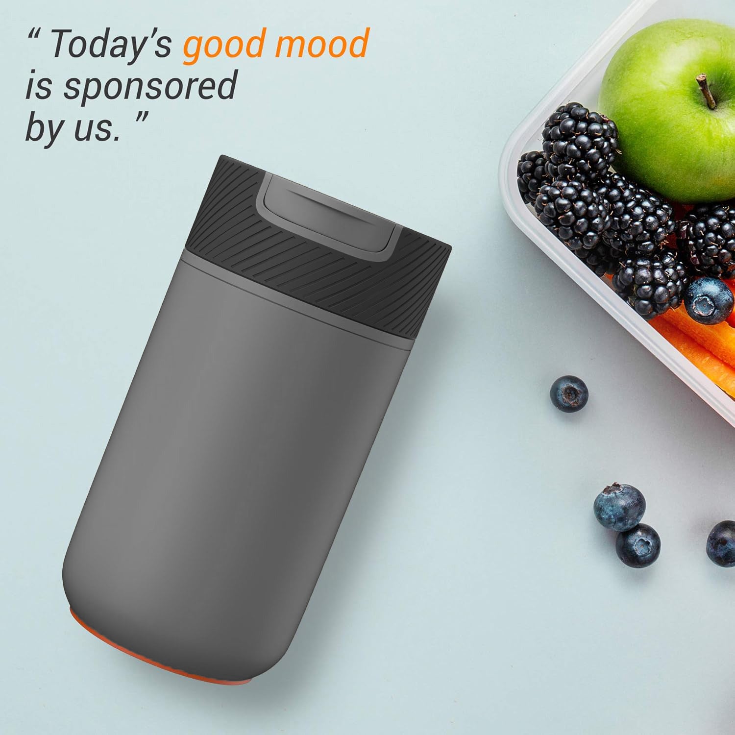 Never-Spill Suction Tumbler- Grey