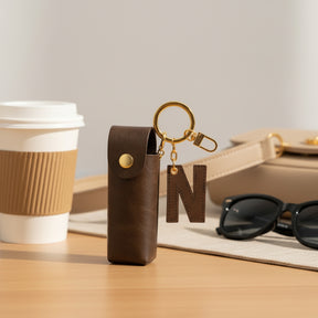 Personalised Lipstick Keychain - Dark Brown