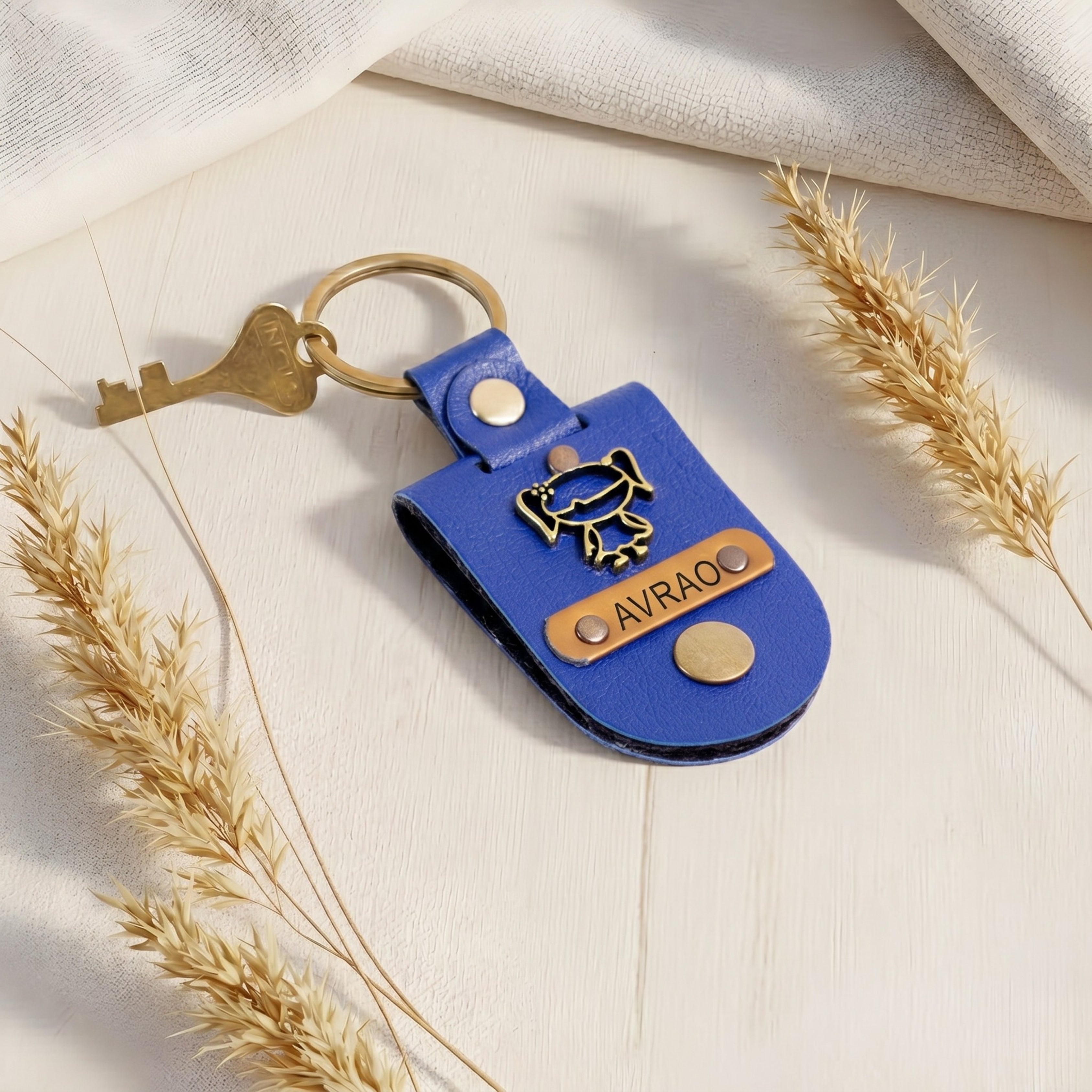Personalised Photo Keychain - Dark Blue