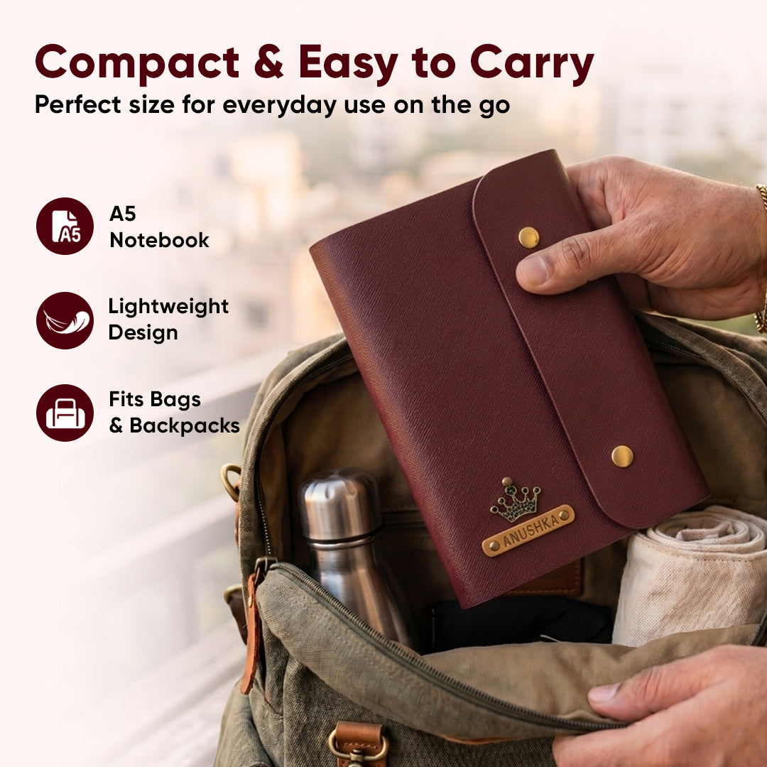 Personalised Button Diary - Wine