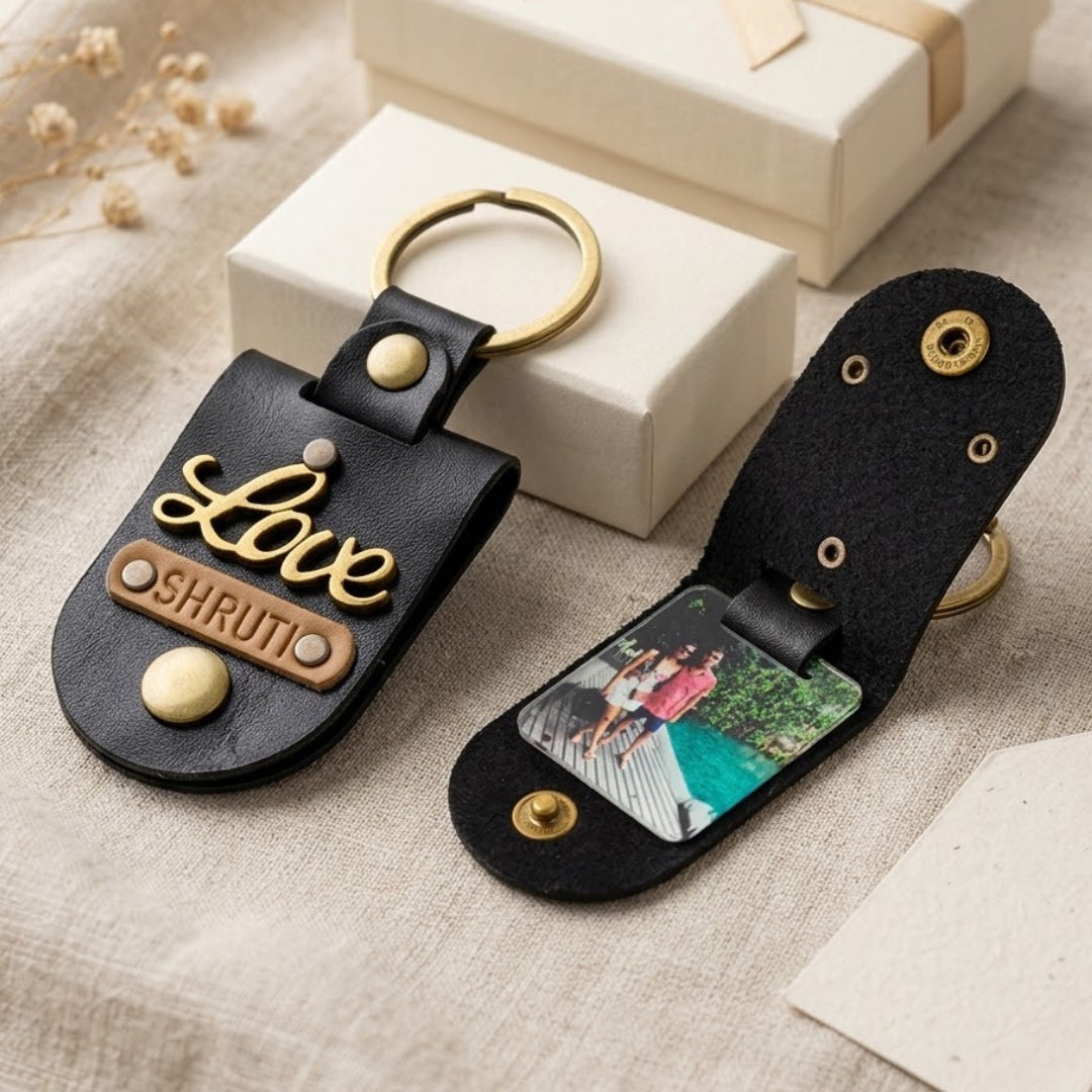 Personalised Photo Keychain - Black