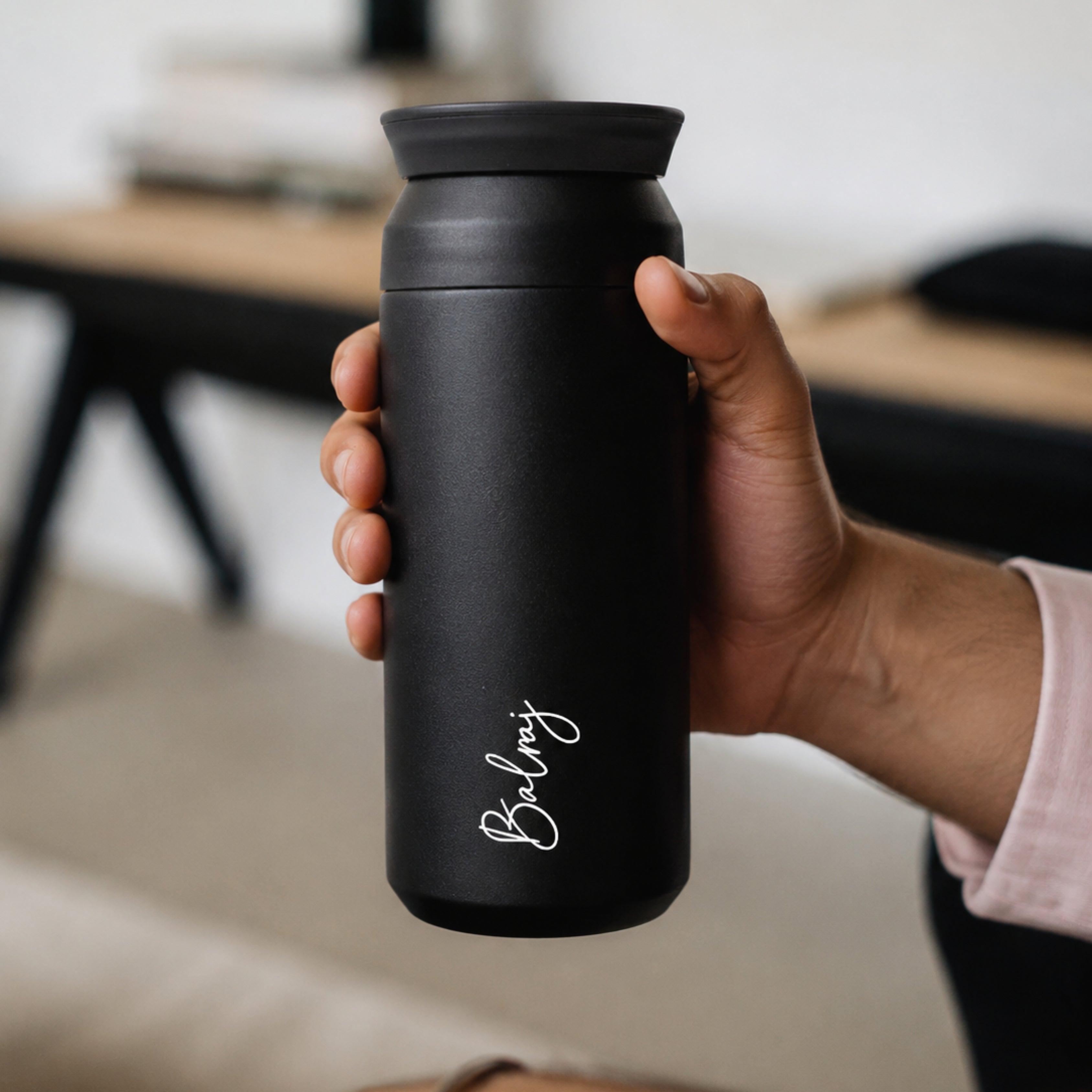 Personalised Insulated Coffee Tumbler- Black