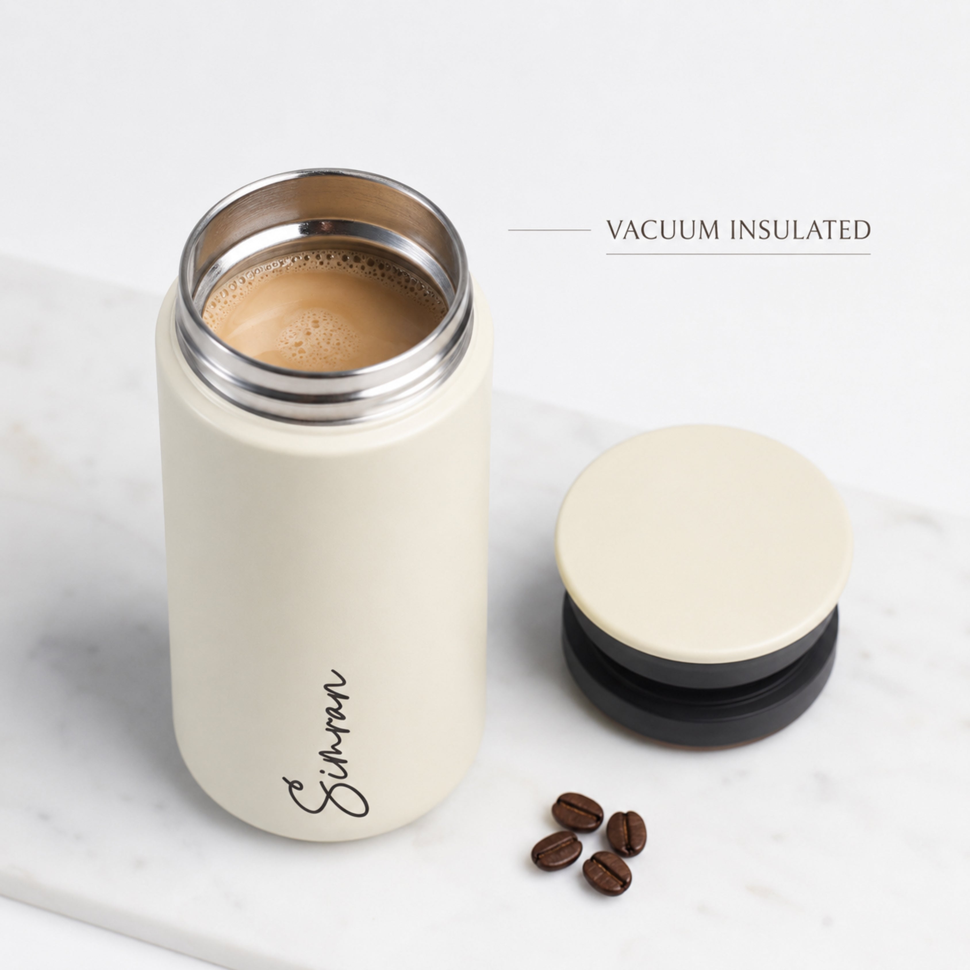 Personalised Insulated Coffee Tumbler- Ivory