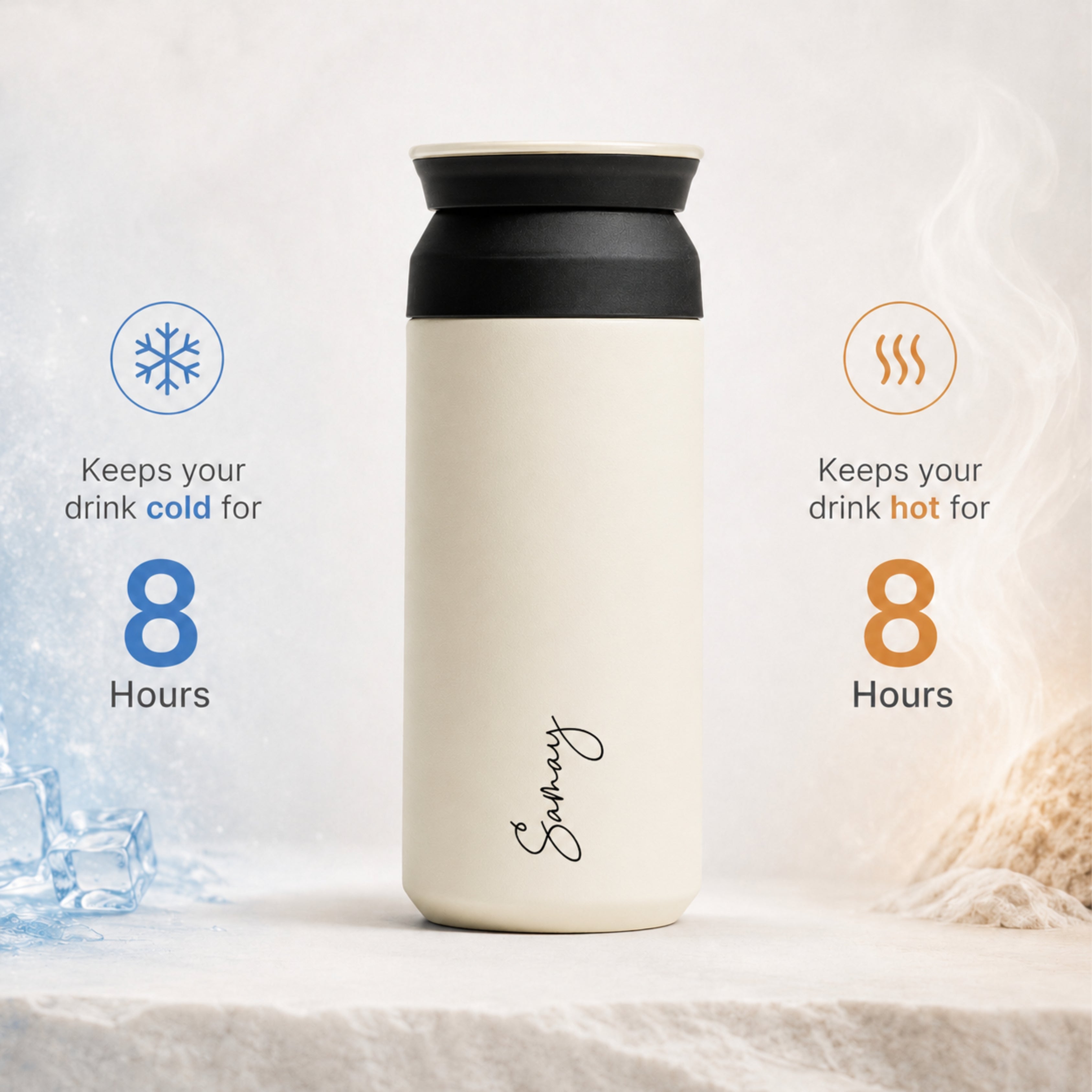 Personalised Insulated Coffee Tumbler- Ivory