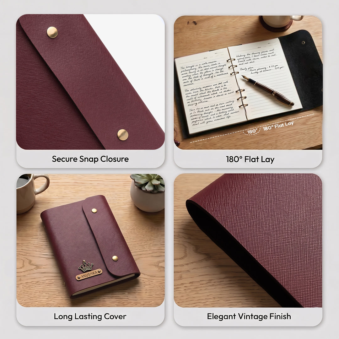 Personalised Button Diary - Wine