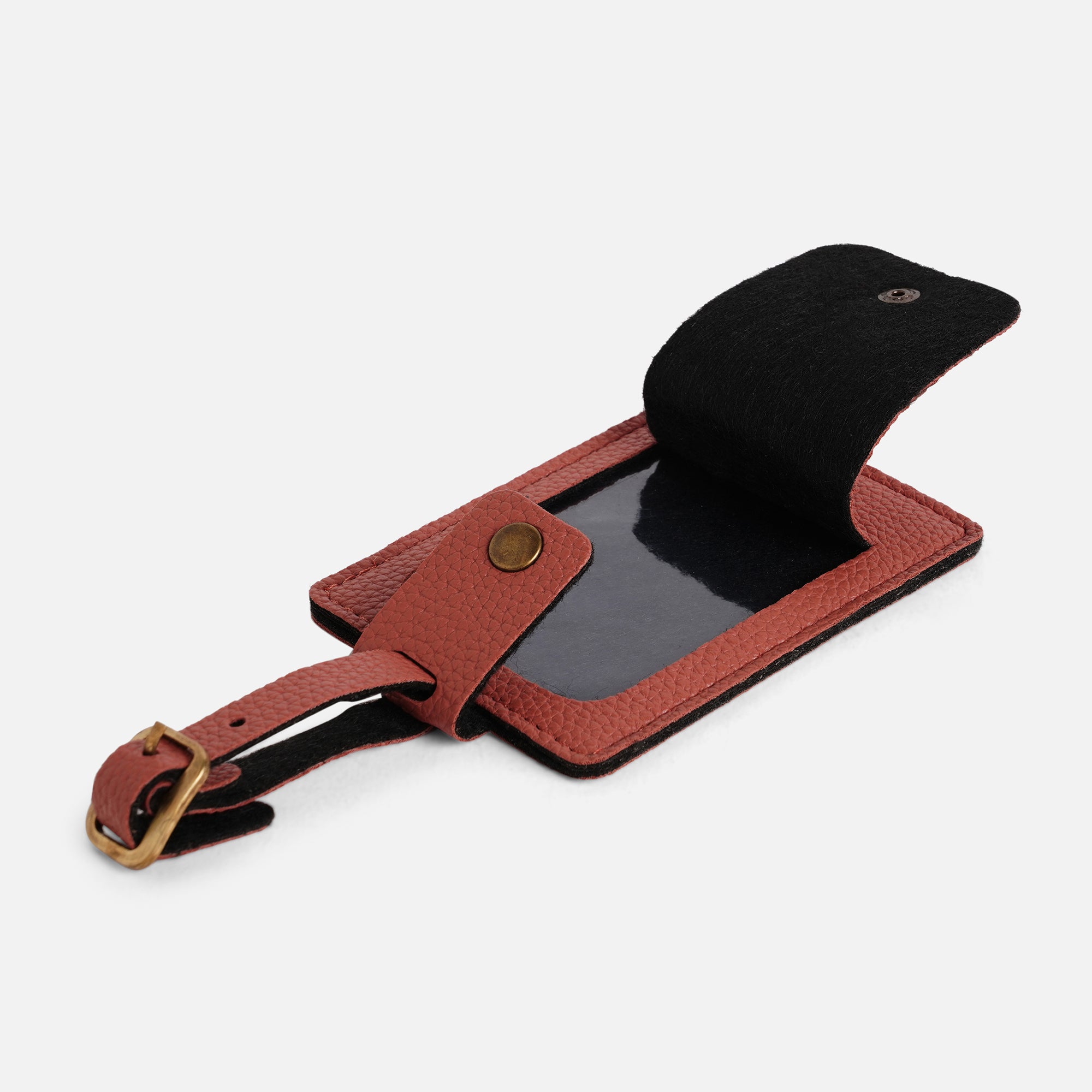 Personalised Leather Large Luggage/Baggage Tag - Misty Rose