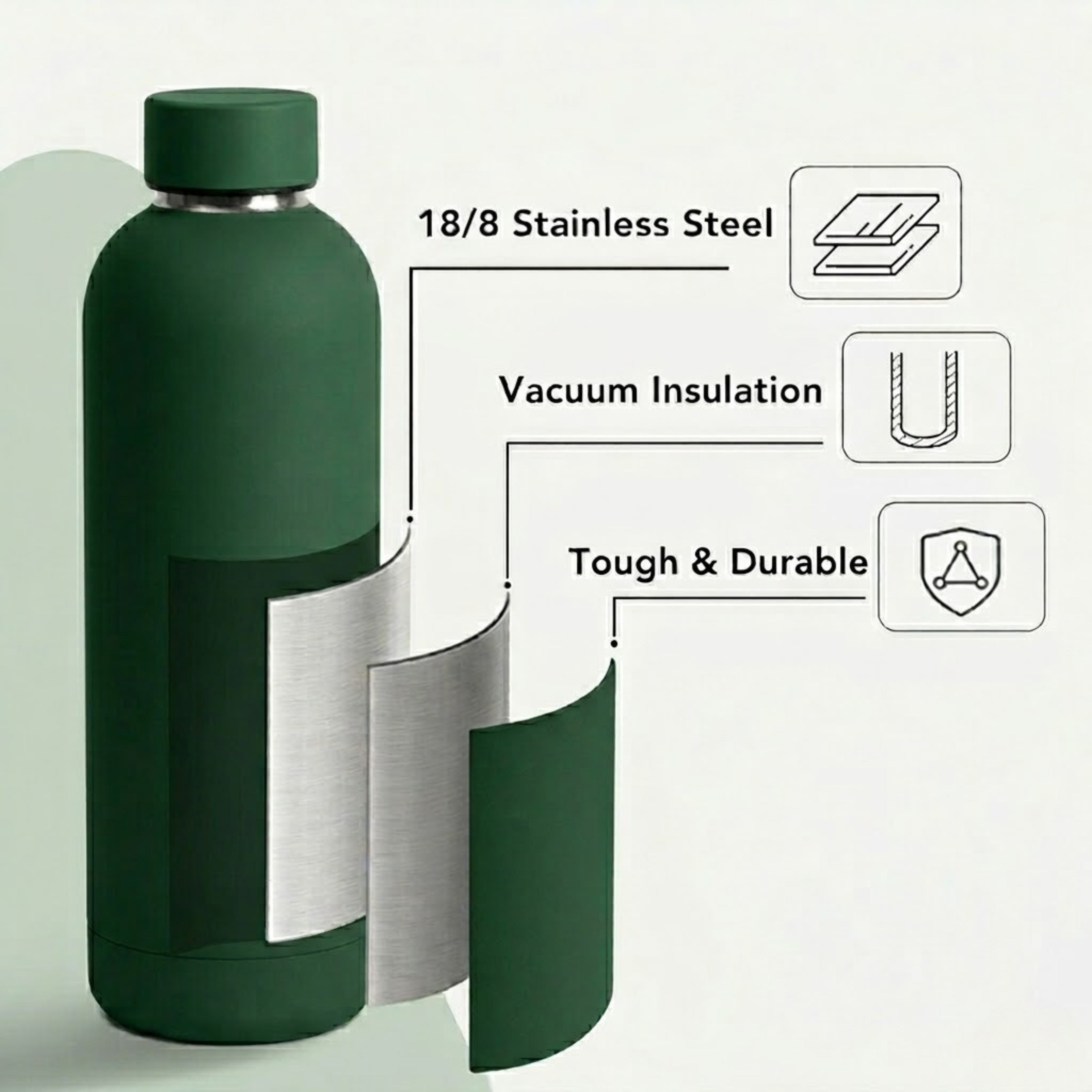 Quench - Personalised Water Bottle - Fern Green