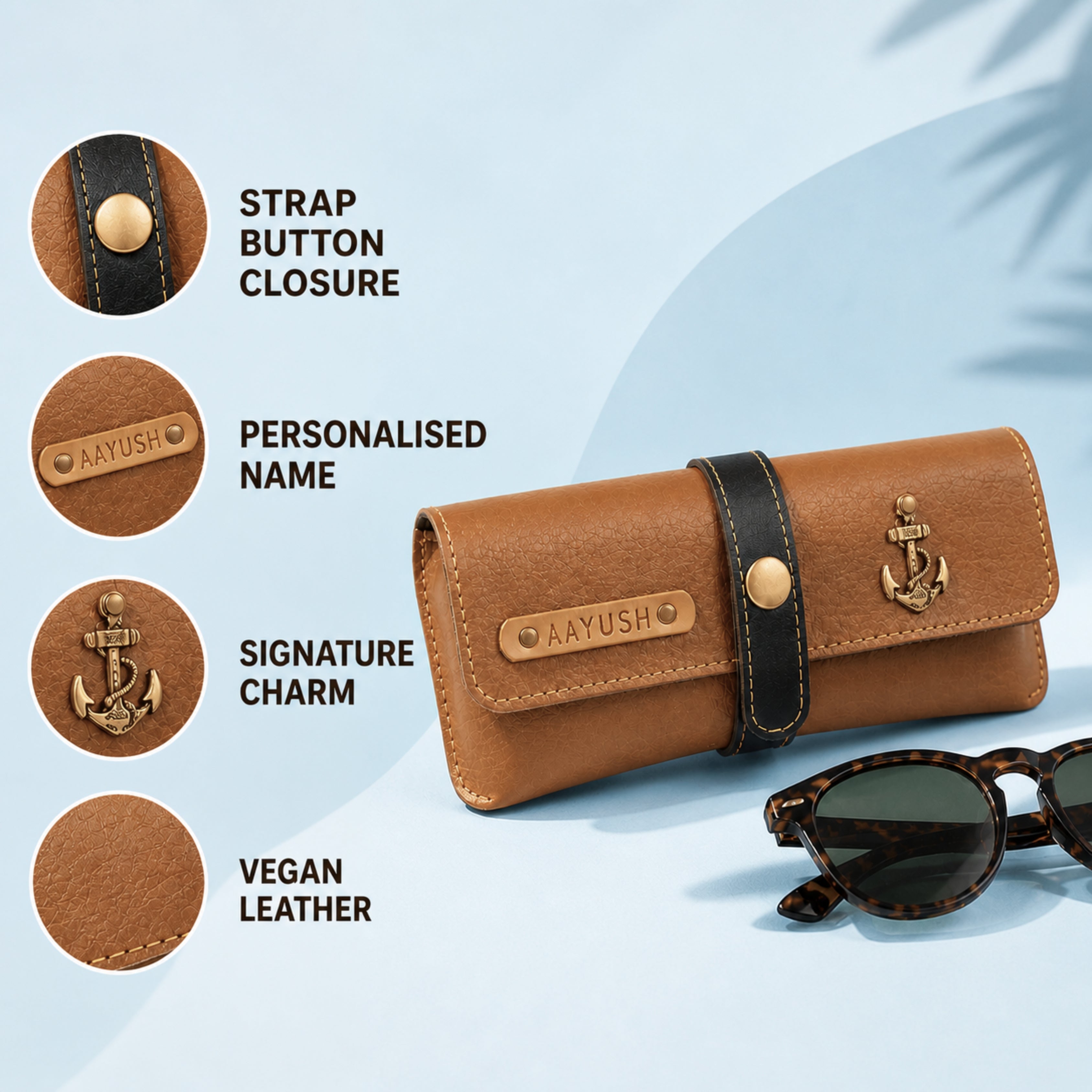 Eyewear Case With Strap - Tan