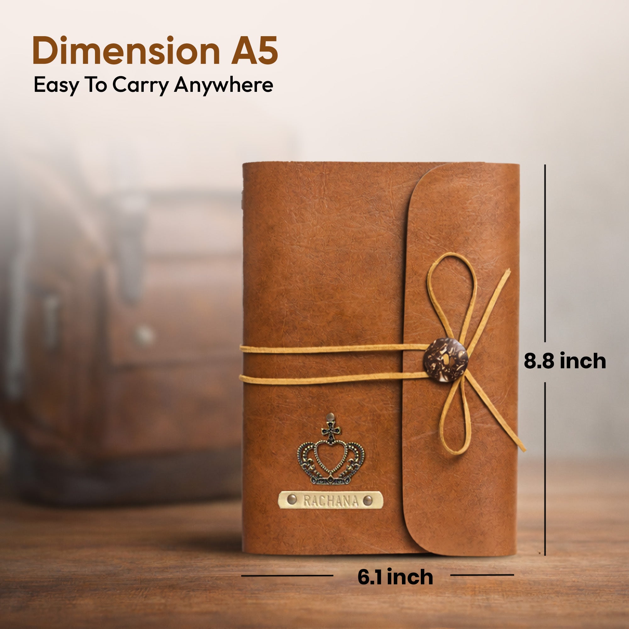 Personalised Thread Diary - Tan