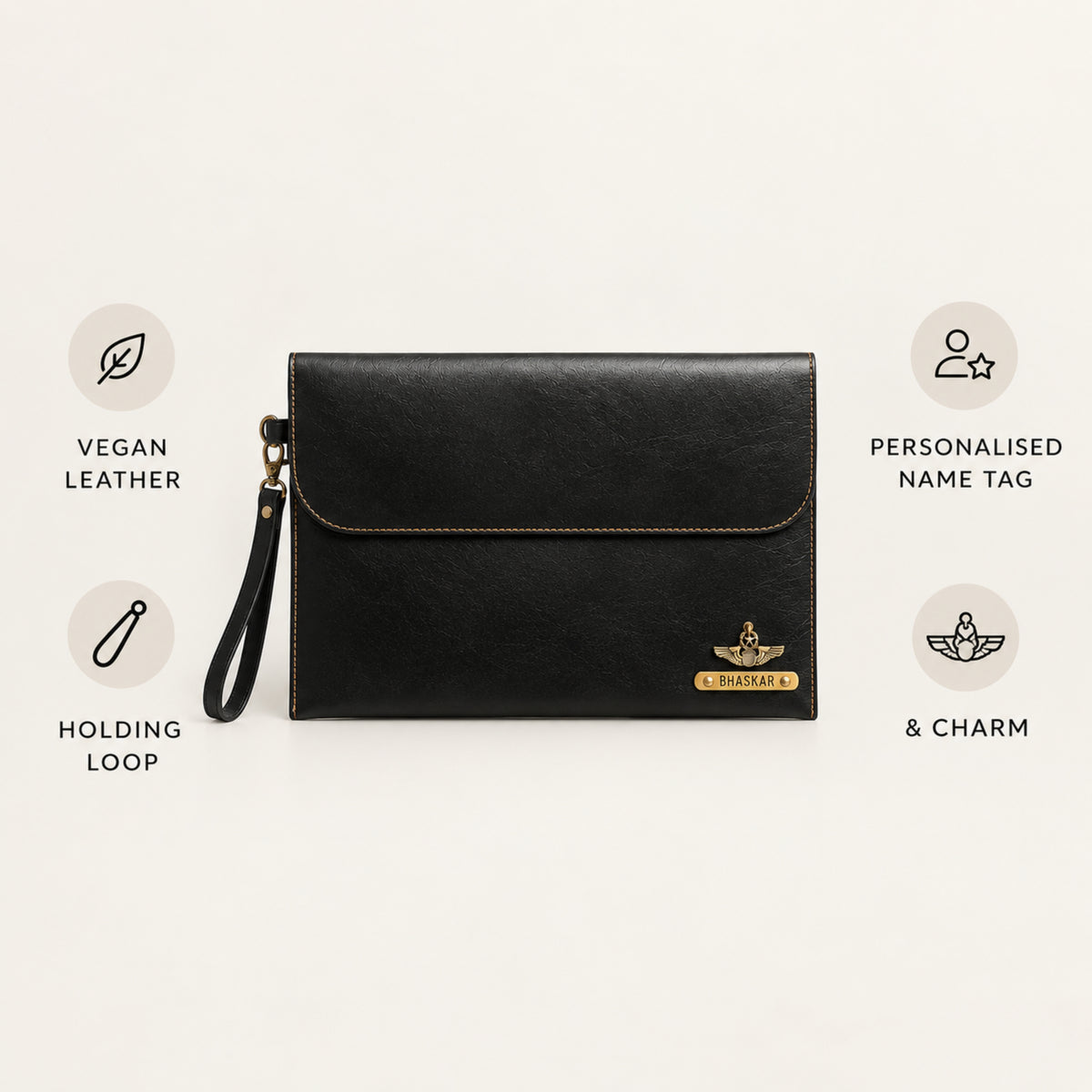 Personalized Laptop/Macbook Sleeve - Black - 13 inches